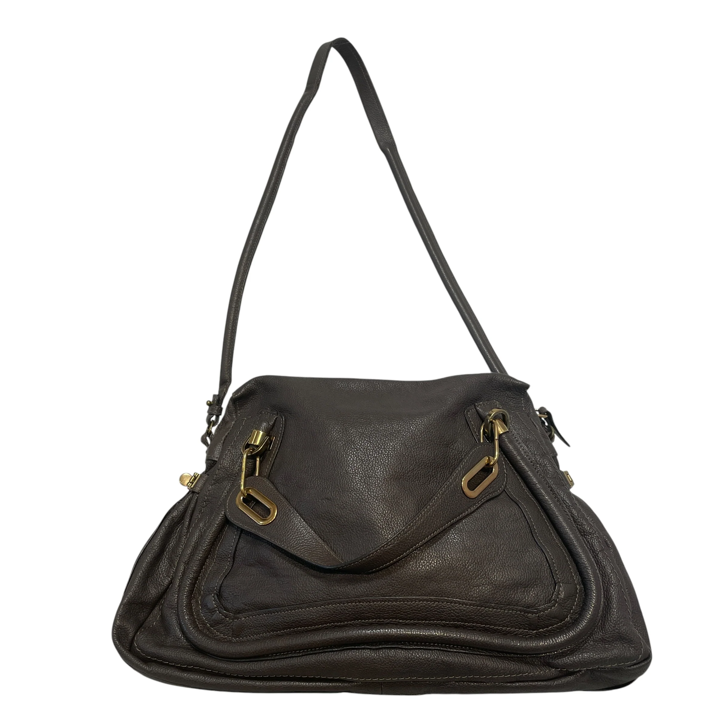 Chloe/Hand Bag/Leather/GRY/Paraty Large