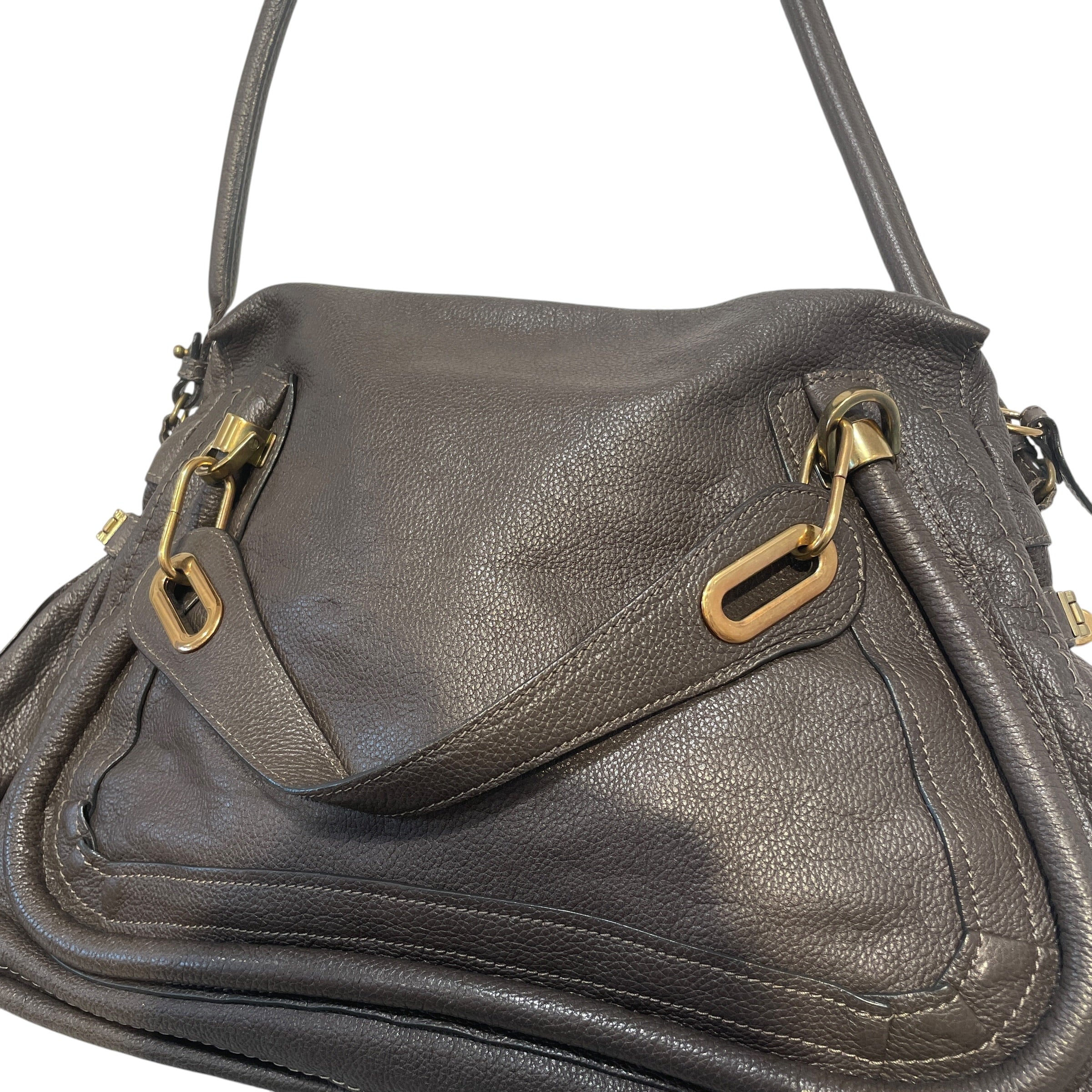 Chloe/Hand Bag/Leather/GRY/Paraty Large