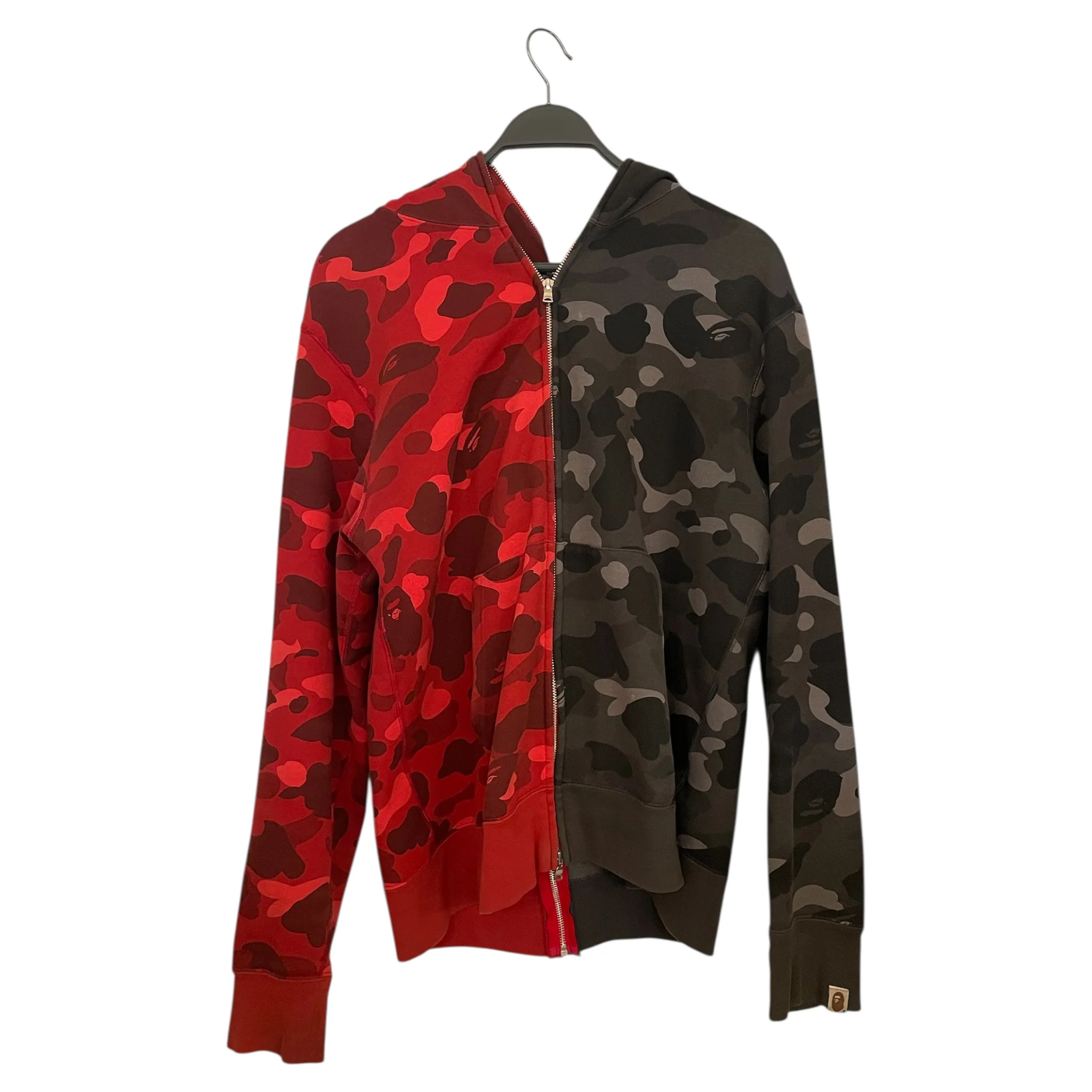A BATHING APE/Zip Up Hoodie/XL/Camouflage/Cotton/MLT/Split Camo Shark Zip