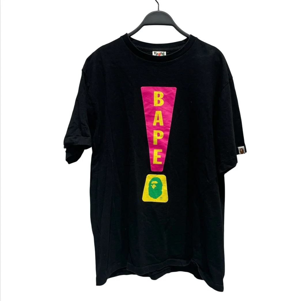 A BATHING APE/T-Shirt/XL/Cotton/BLK/BAPE EXCLAMATION