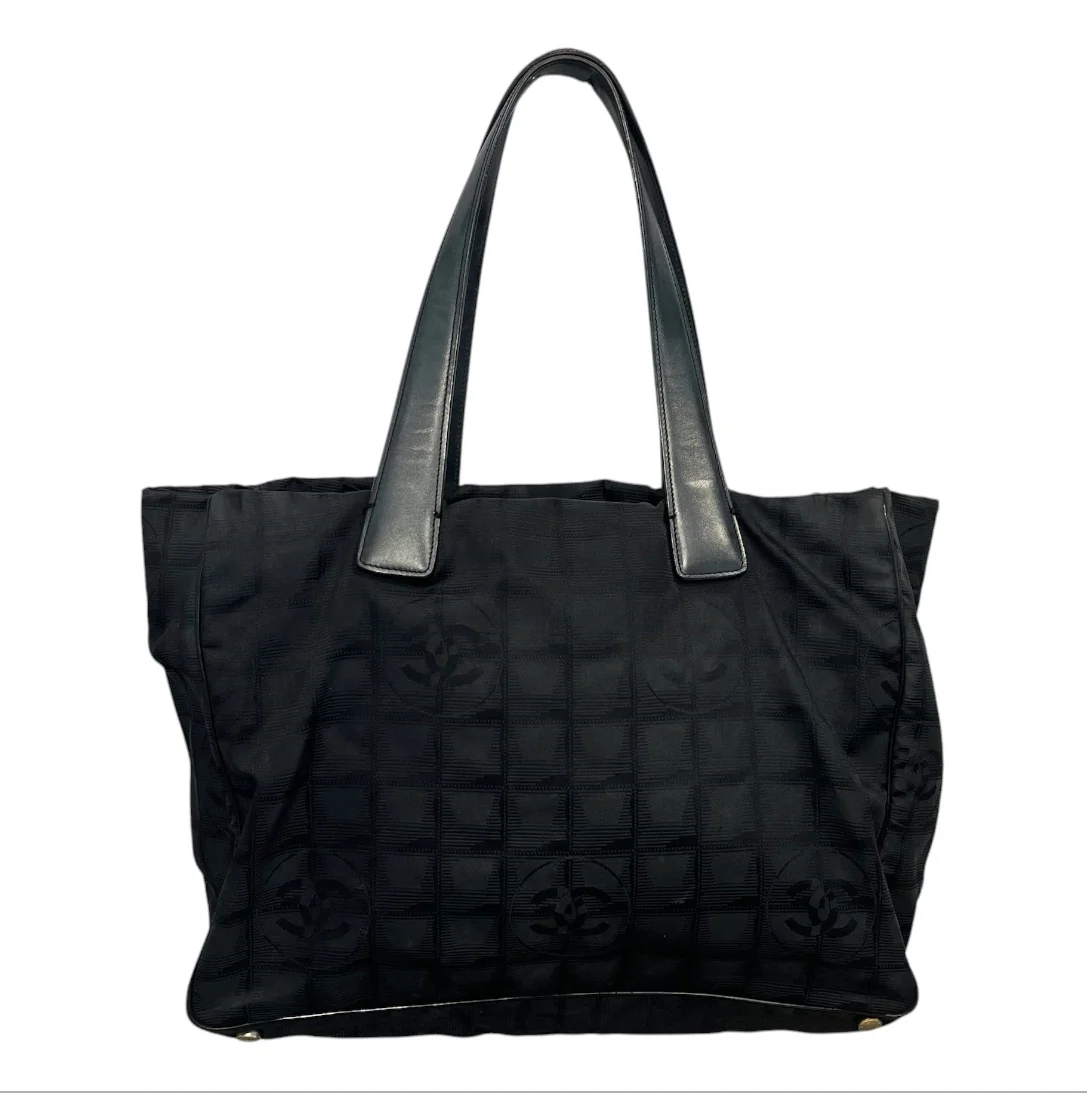 CHANEL/Tote Bag/Nylon/BLK/travel ligne tote