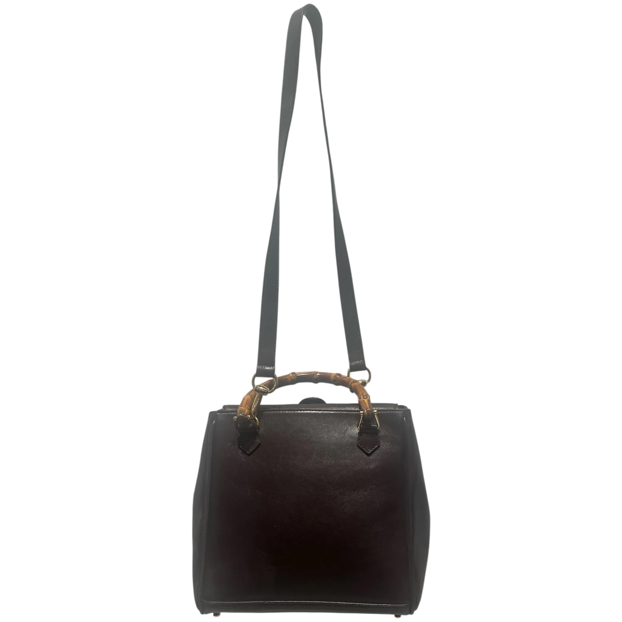 GUCCI/Tote Bag/Leather/BRW/Bamboo Handle Shopper Tote