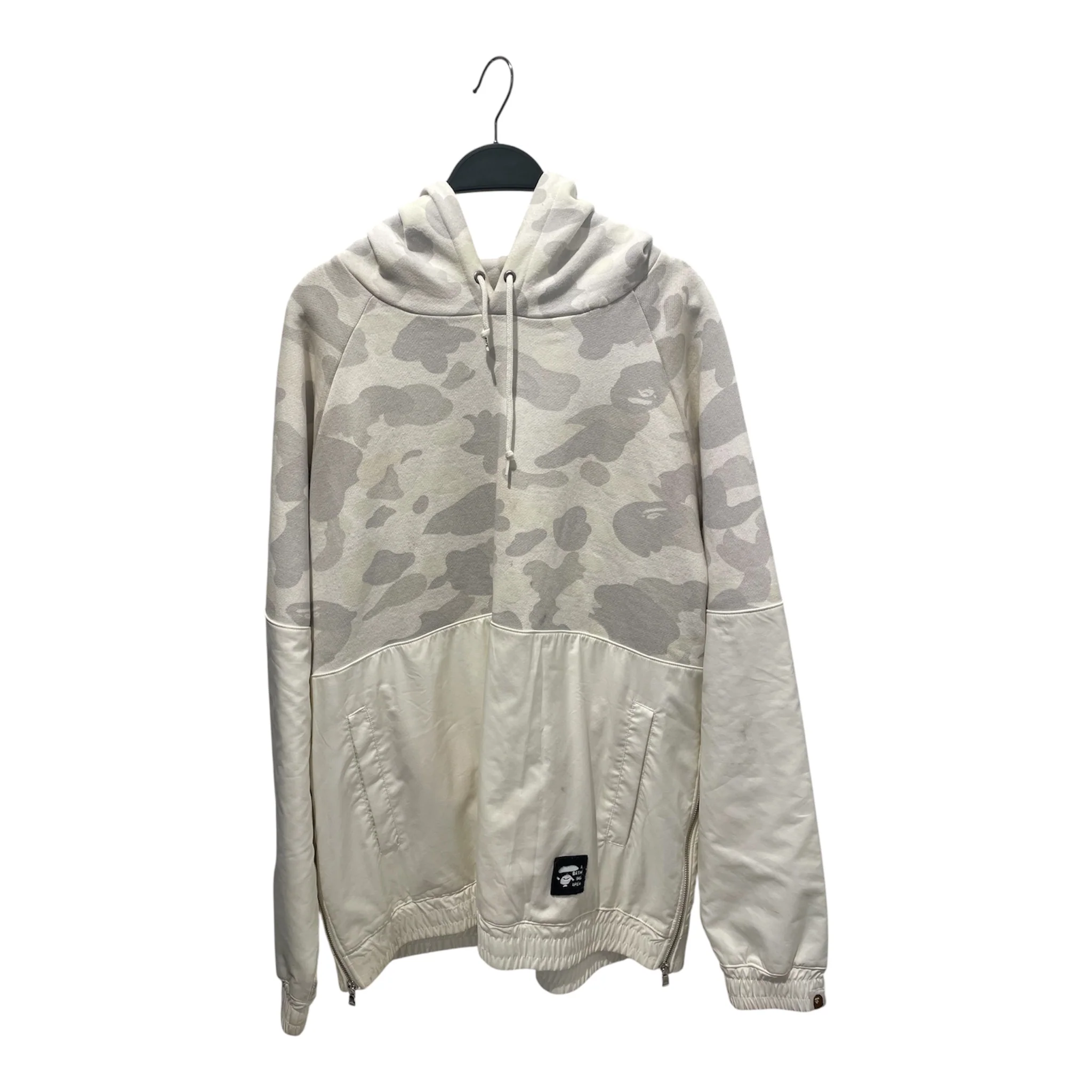 A BATHING APE/Hoodie/L/Camouflage/Cotton/WHT/GLOW IN THE DARK CAMO