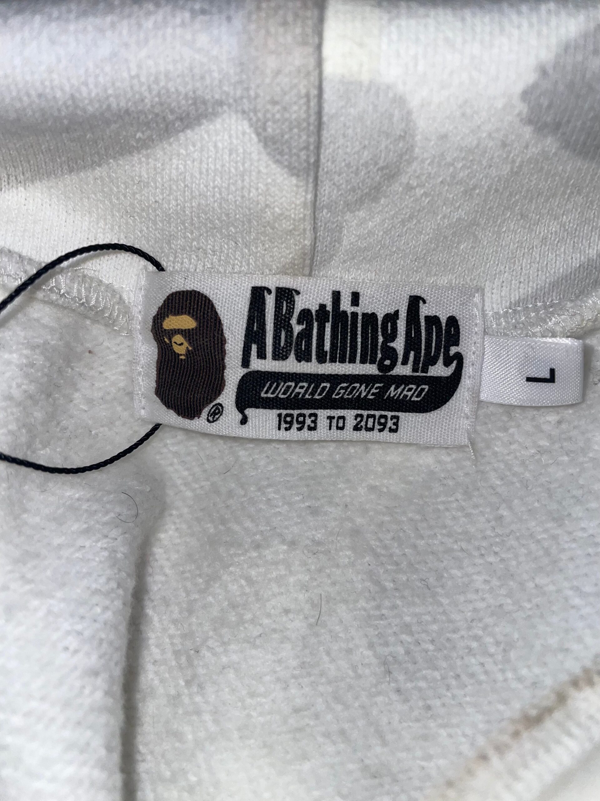 A BATHING APE/Hoodie/L/Camouflage/Cotton/WHT/GLOW IN THE DARK CAMO