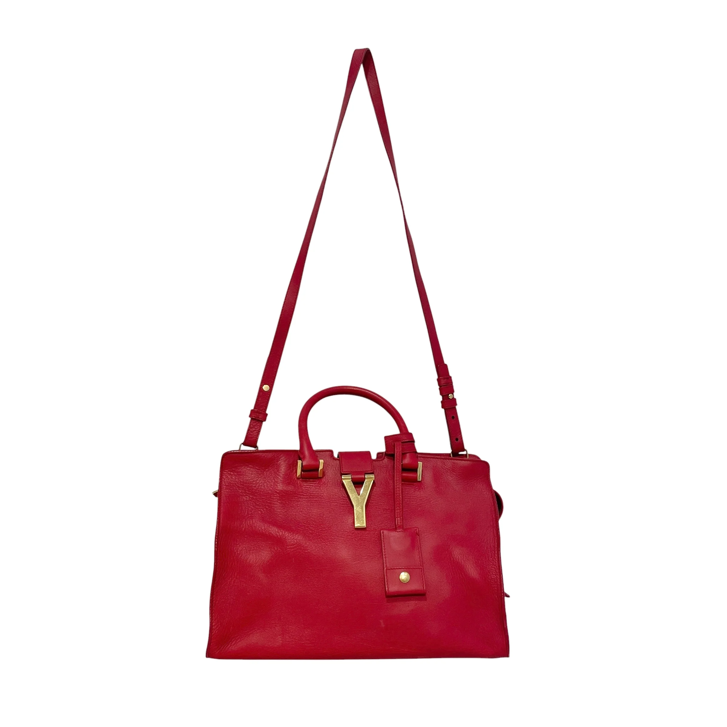 YVES SAINT LAURENT/Hand Bag/Leather/RED/Y Cabas Small