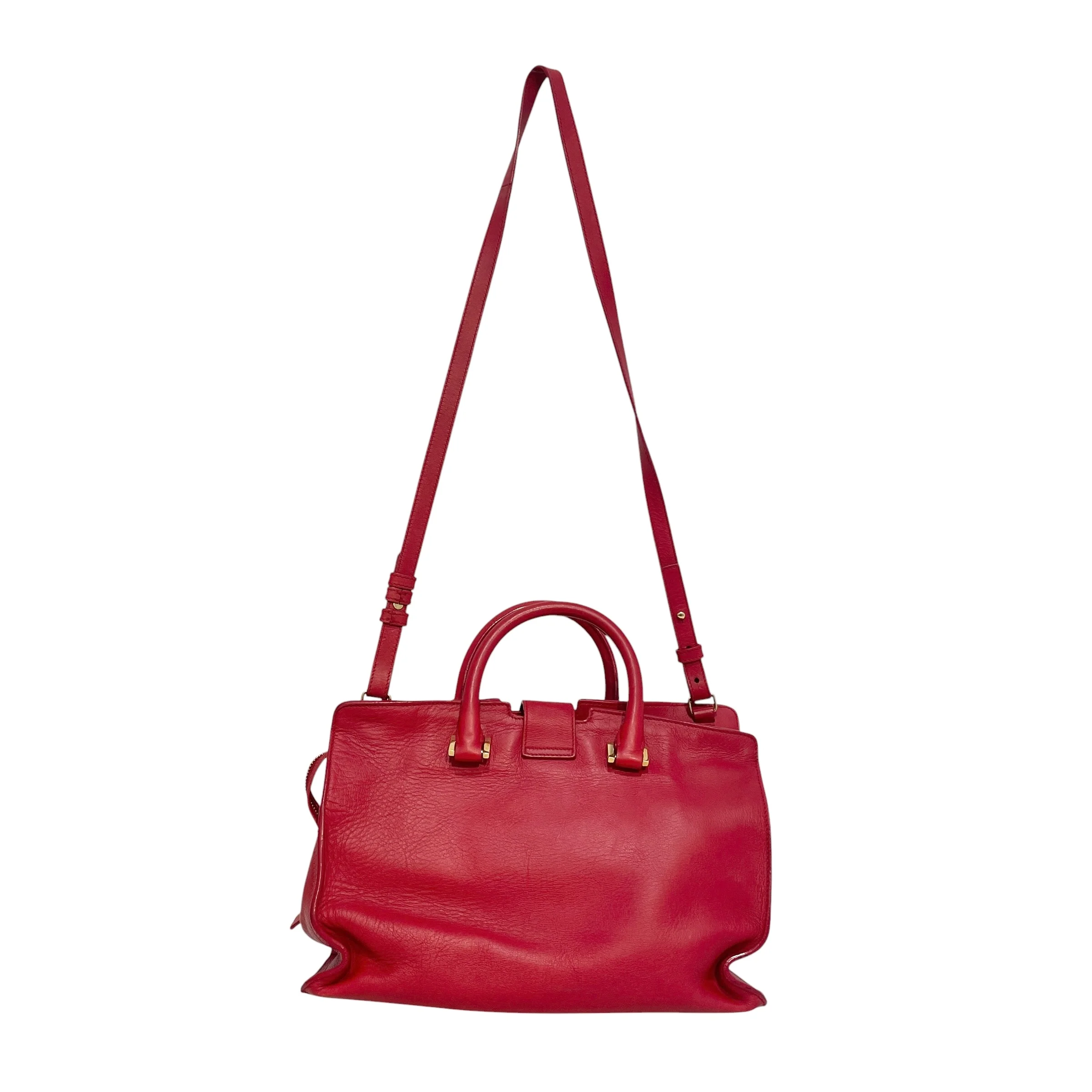 YVES SAINT LAURENT/Hand Bag/Leather/RED/Y Cabas Small