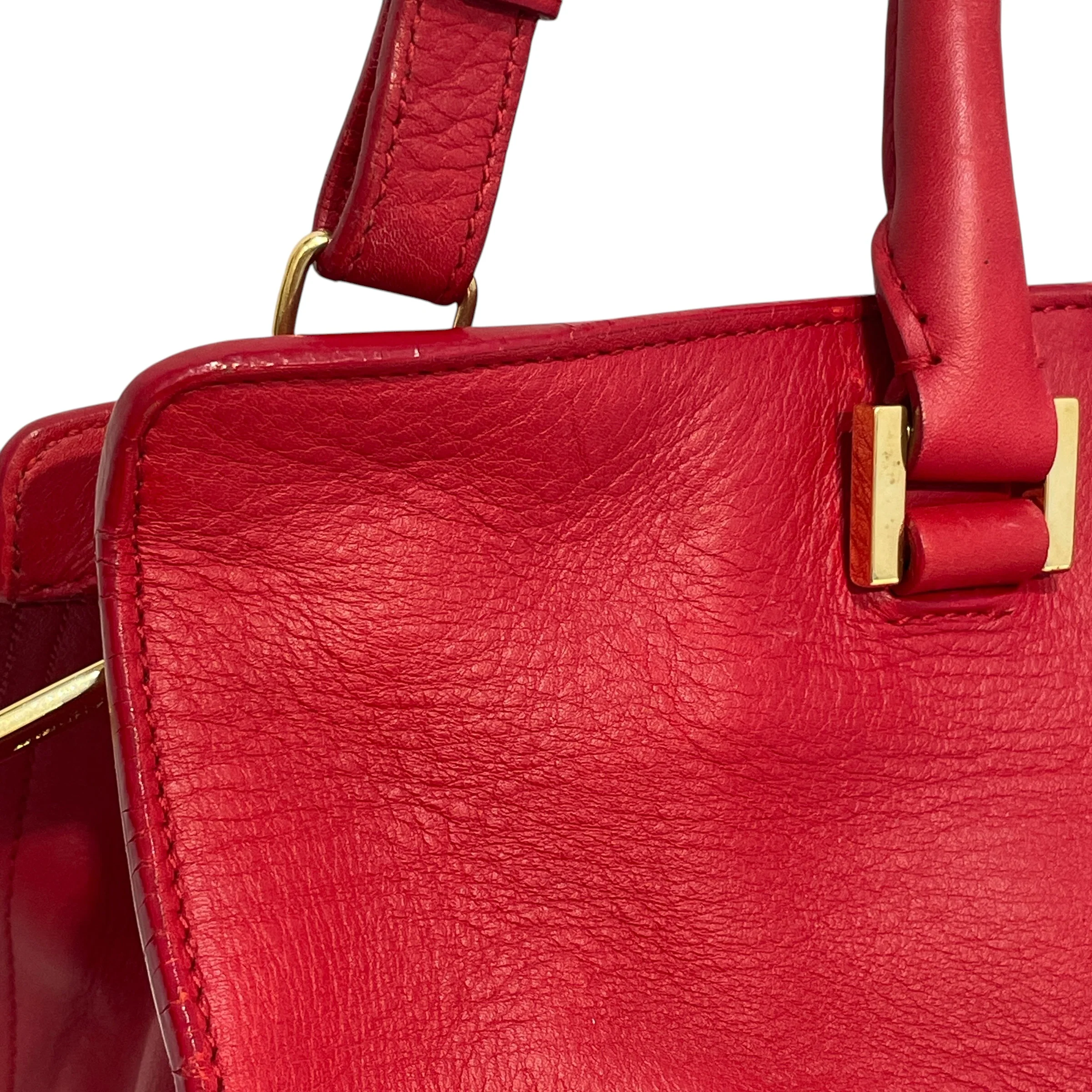 YVES SAINT LAURENT/Hand Bag/Leather/RED/Y Cabas Small