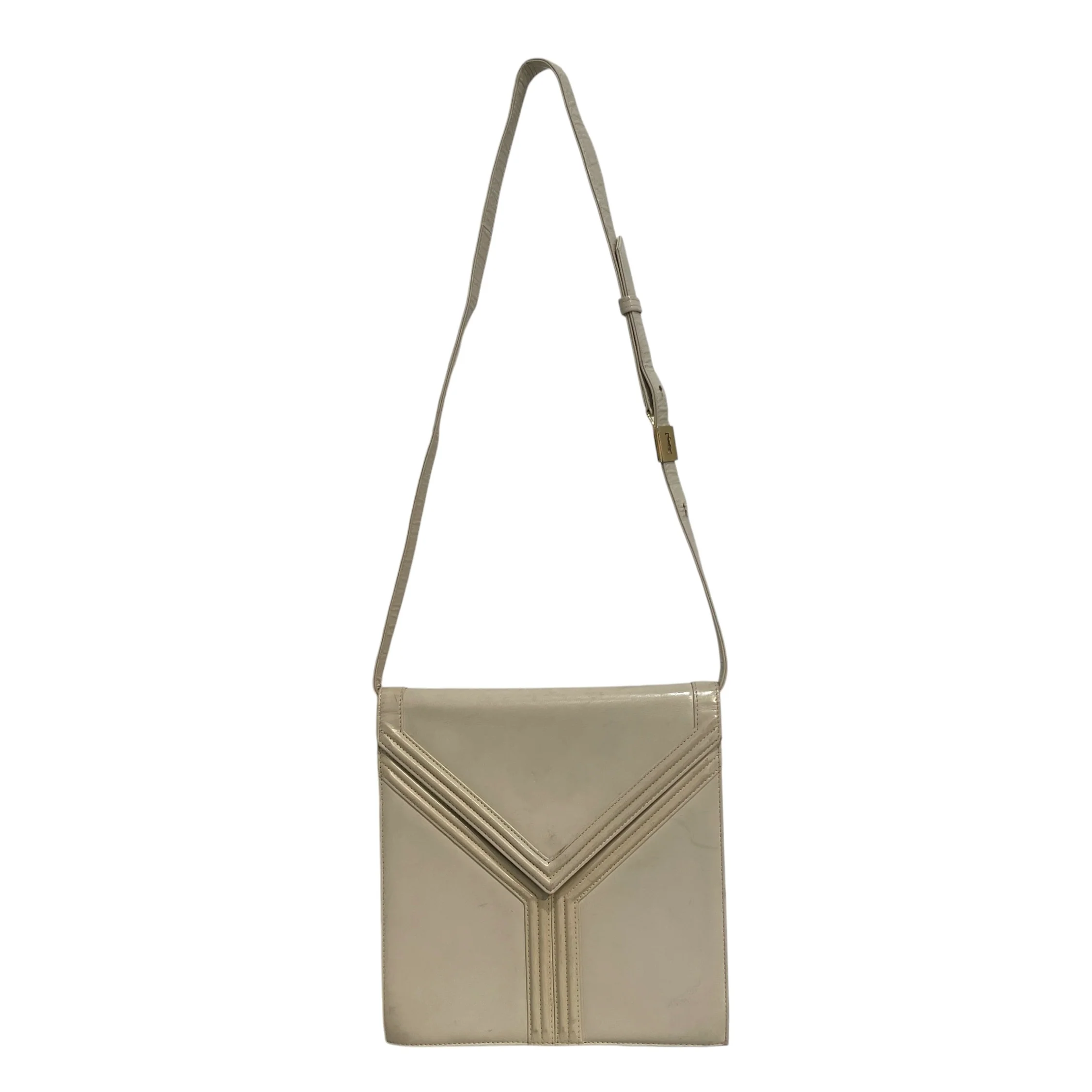 YVES SAINT LAURENT/Hand Bag/Leather/WHT/