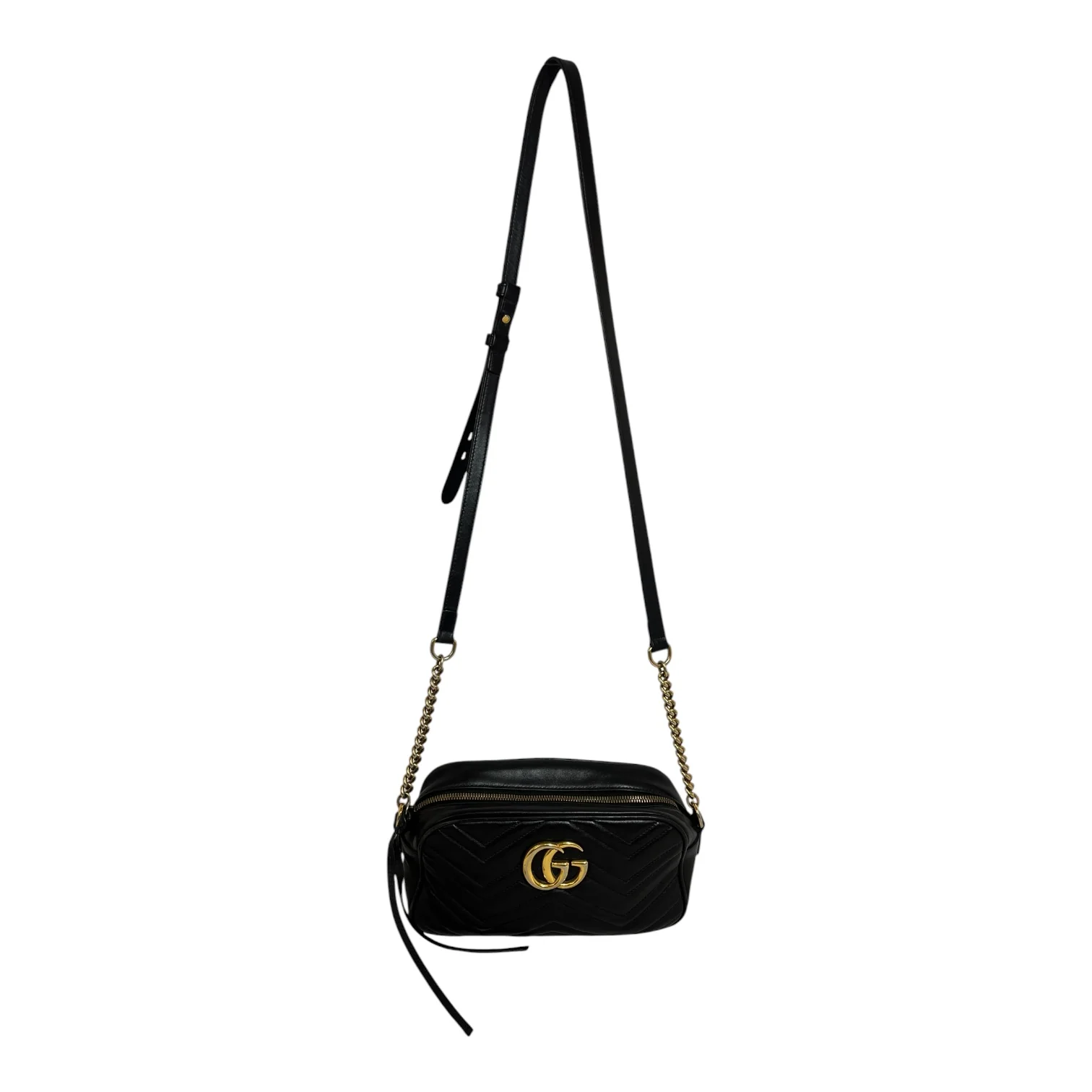 GUCCI/Cross Body Bag/Leather/BLK/Marmont Camera