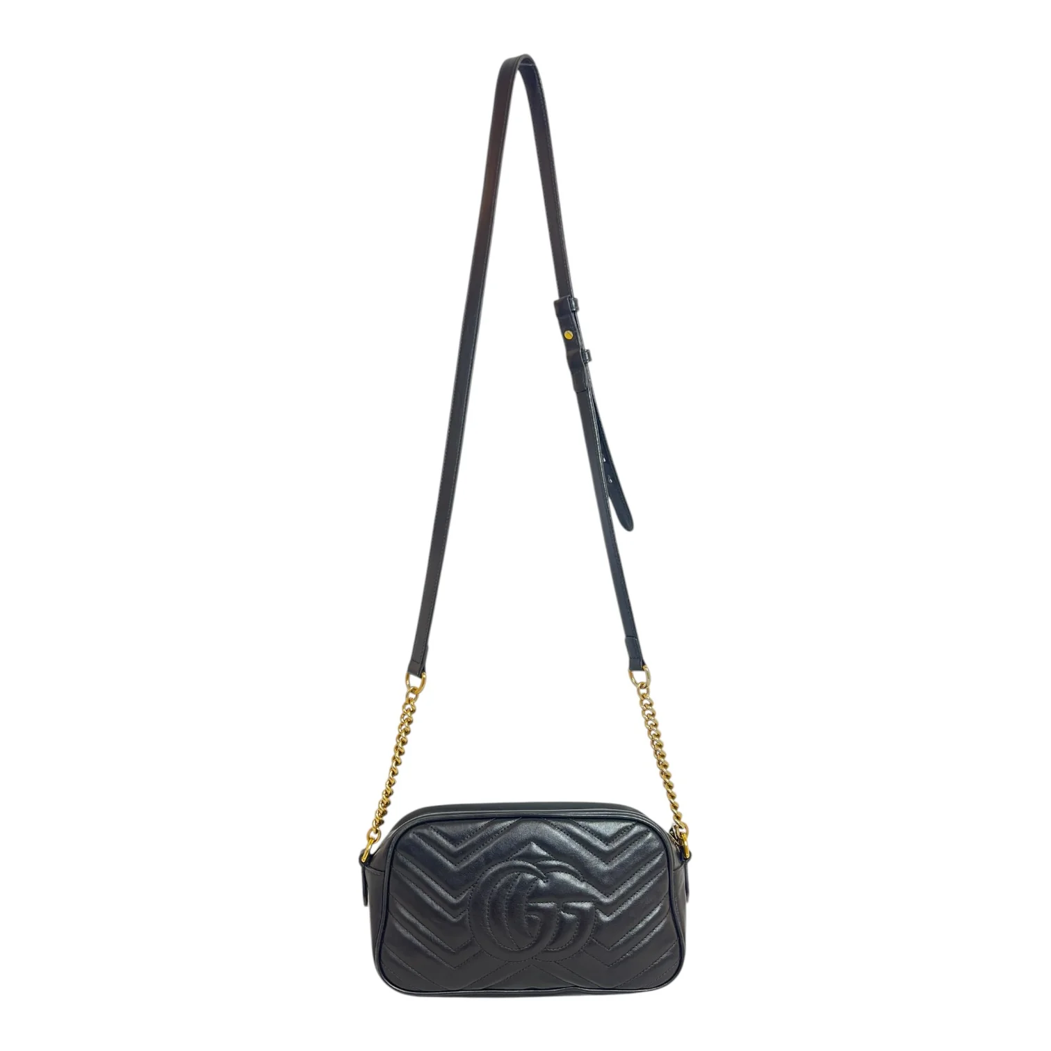 GUCCI/Cross Body Bag/Leather/BLK/Marmont Camera