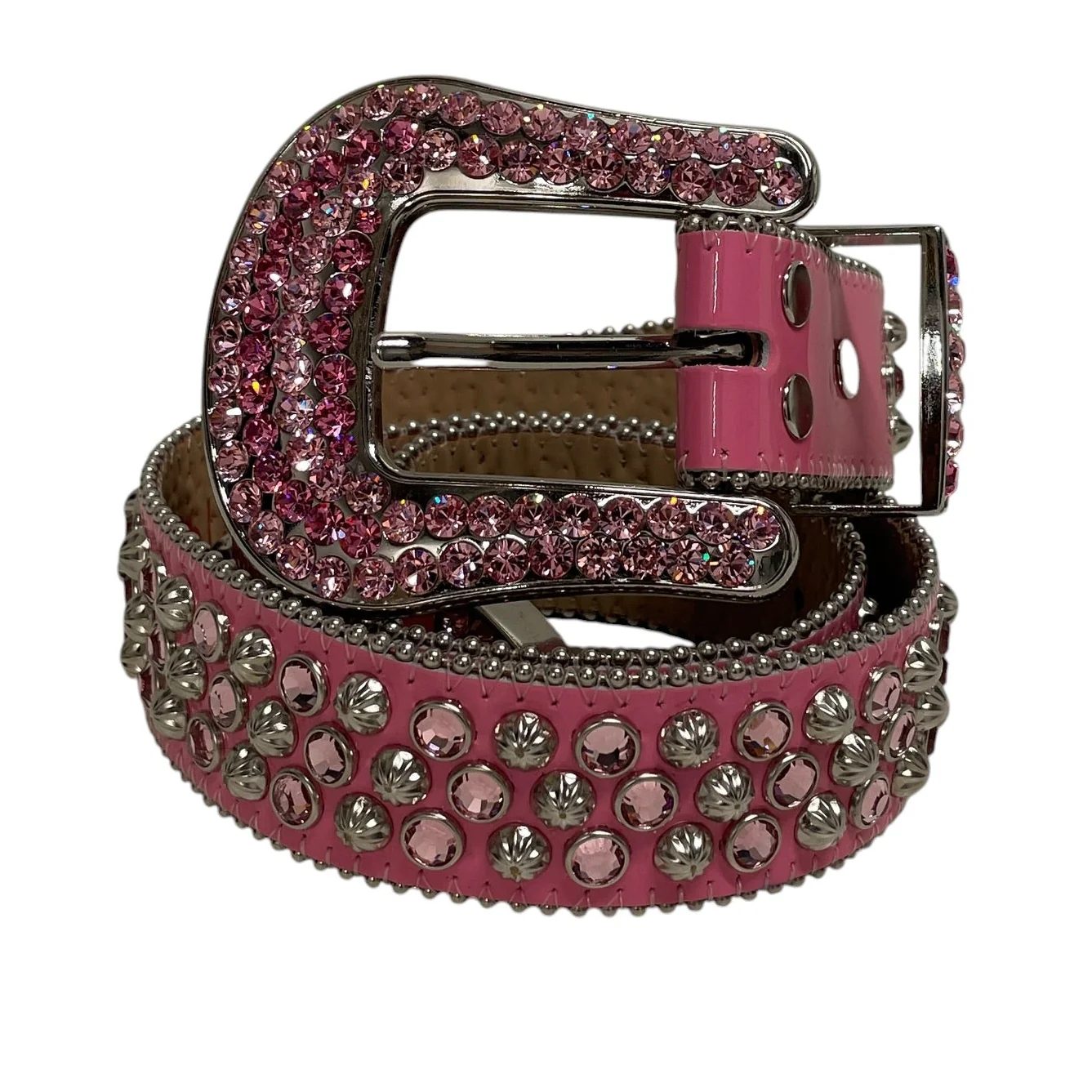 b.b.simon/Belt/Leather/PNK/PINK STUDDED/SIZE 34