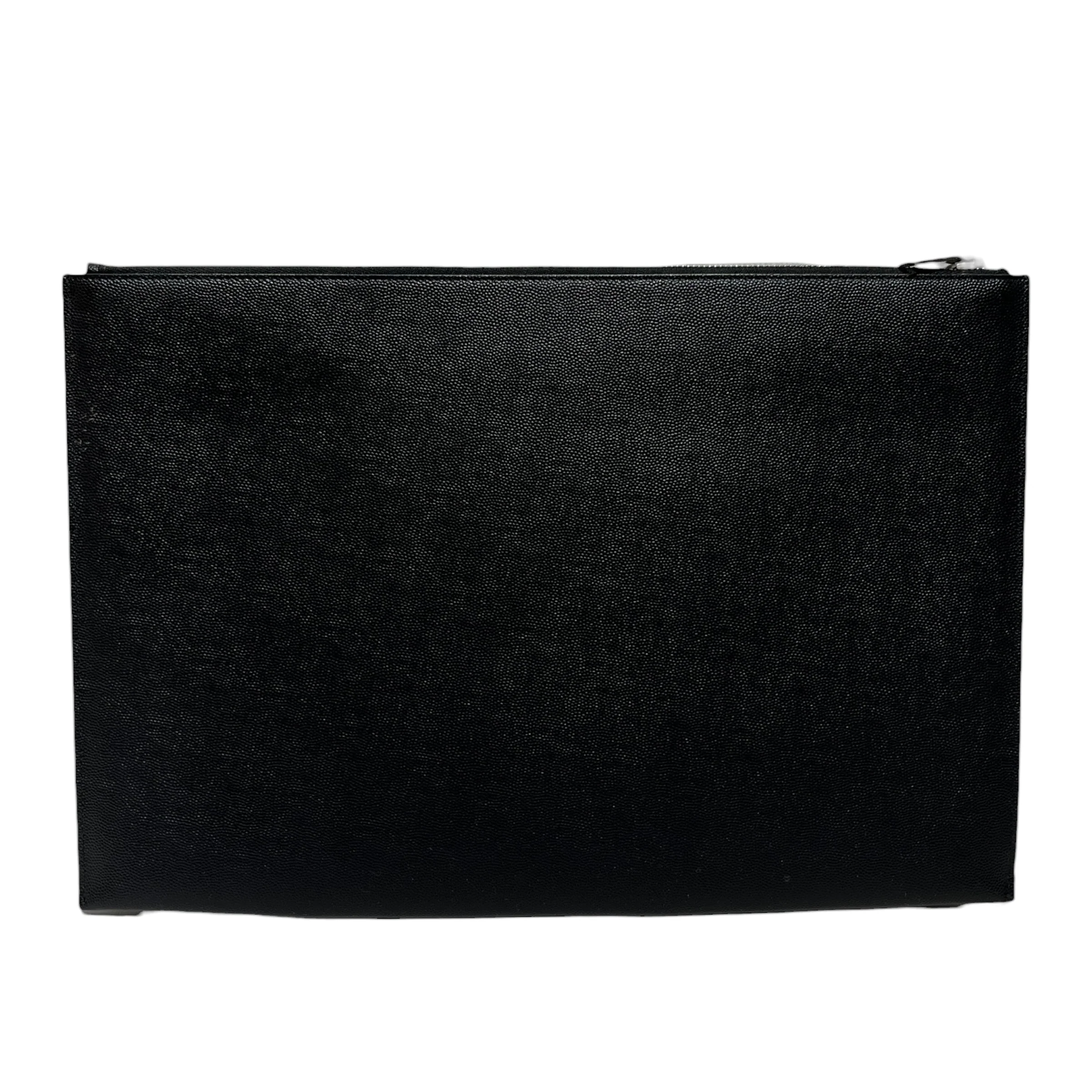 SAINT LAURENT/Pouch/Leather/BLK/Portfolio Zip