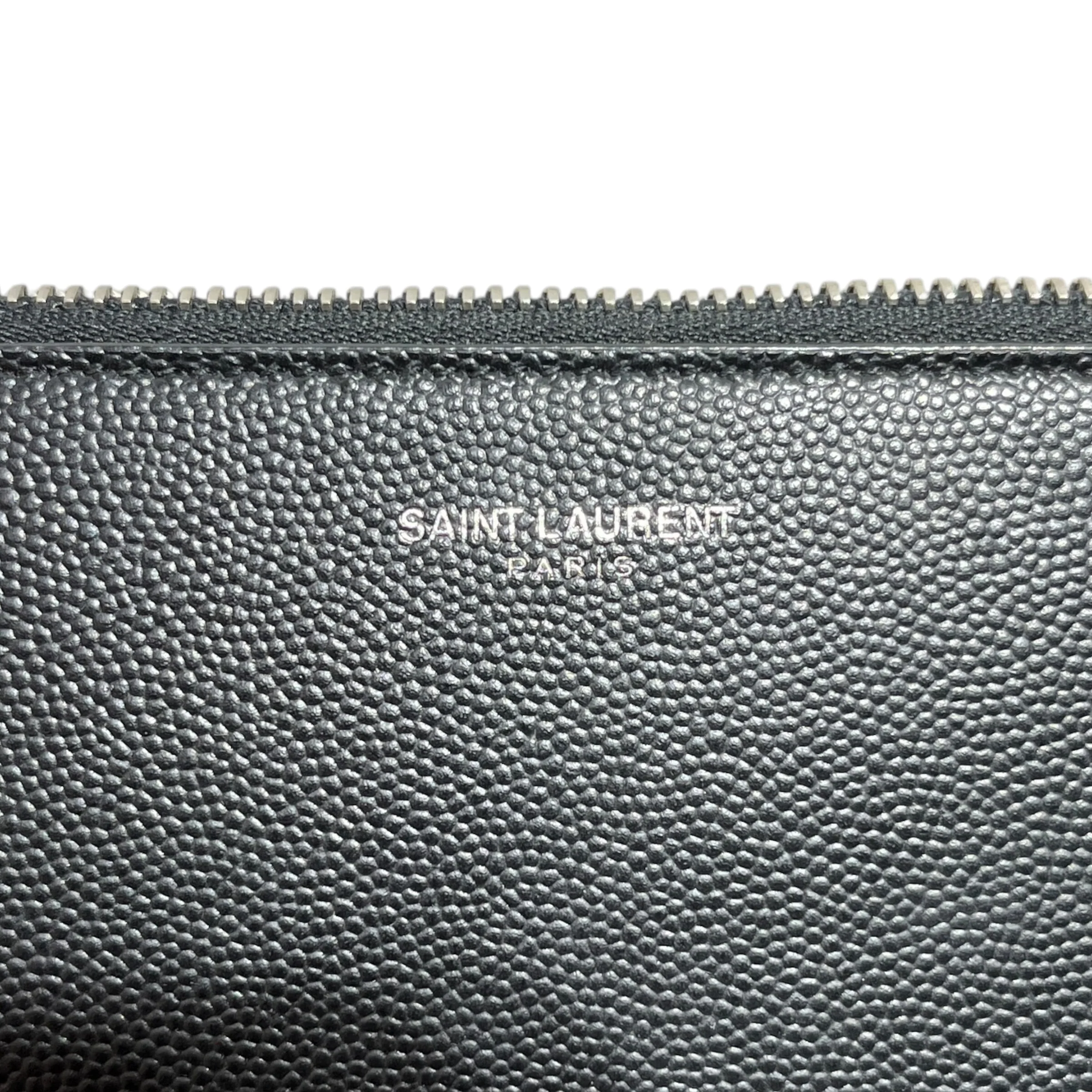 SAINT LAURENT/Pouch/Leather/BLK/Portfolio Zip