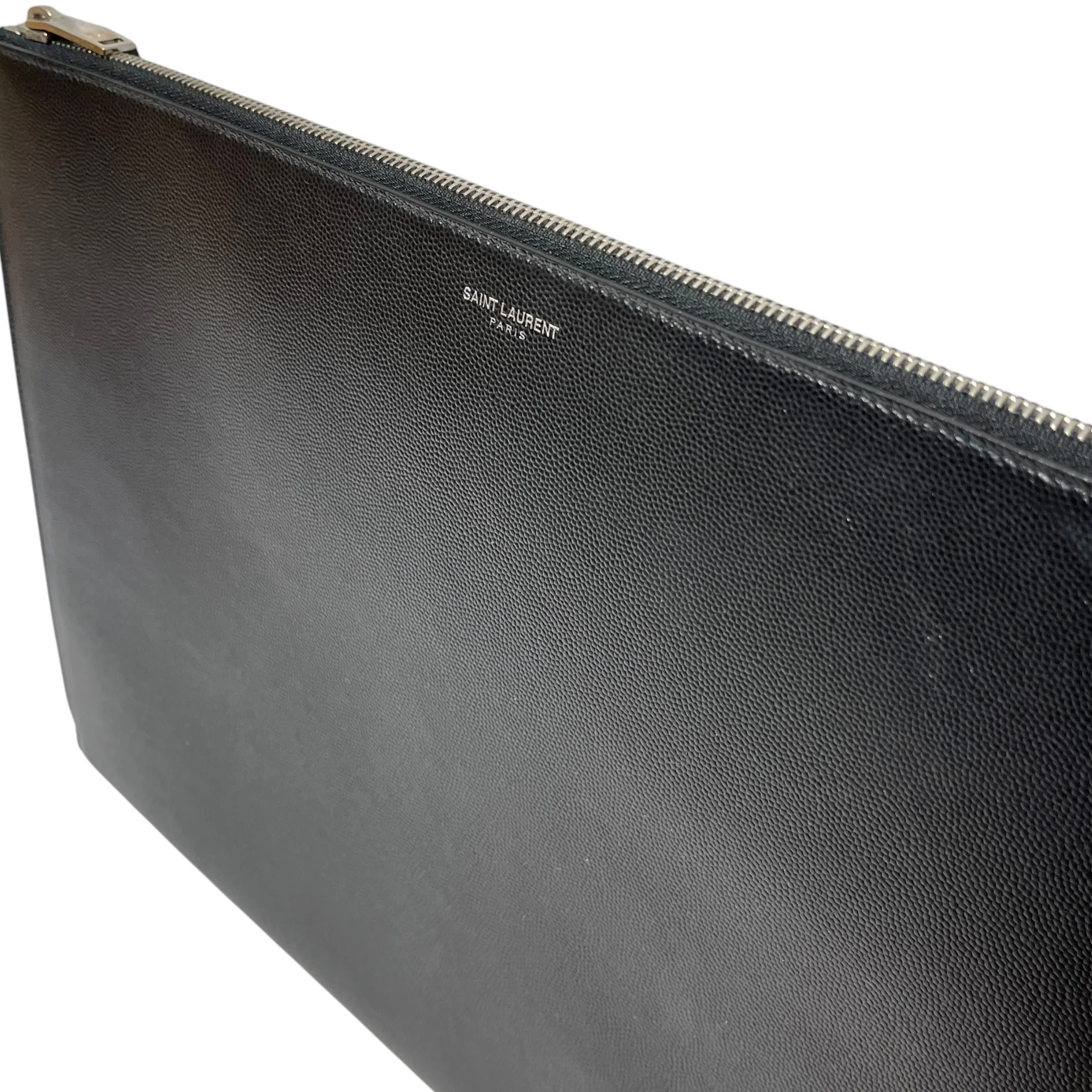 SAINT LAURENT/Pouch/Leather/BLK/Portfolio Zip