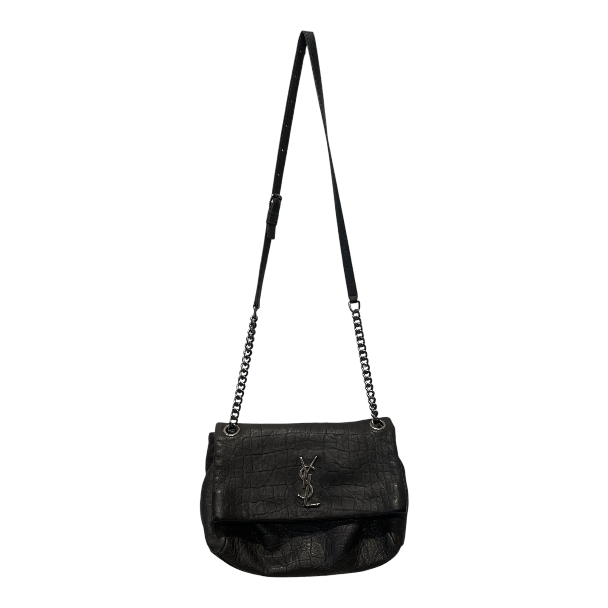 YVES SAINT LAURENT/Bag/Leather/GRY/MONOGRAM WEST HOLLYWOOD