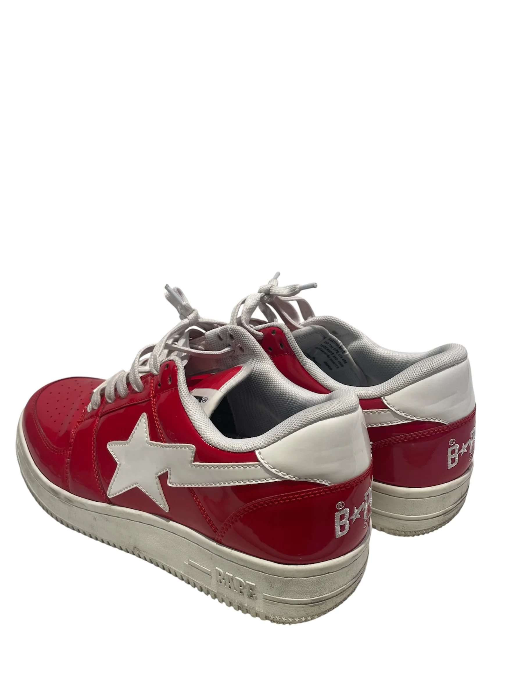 BAPE STA!/Low-Sneakers/US 10.5/Cotton/RED/red glossy bape air force