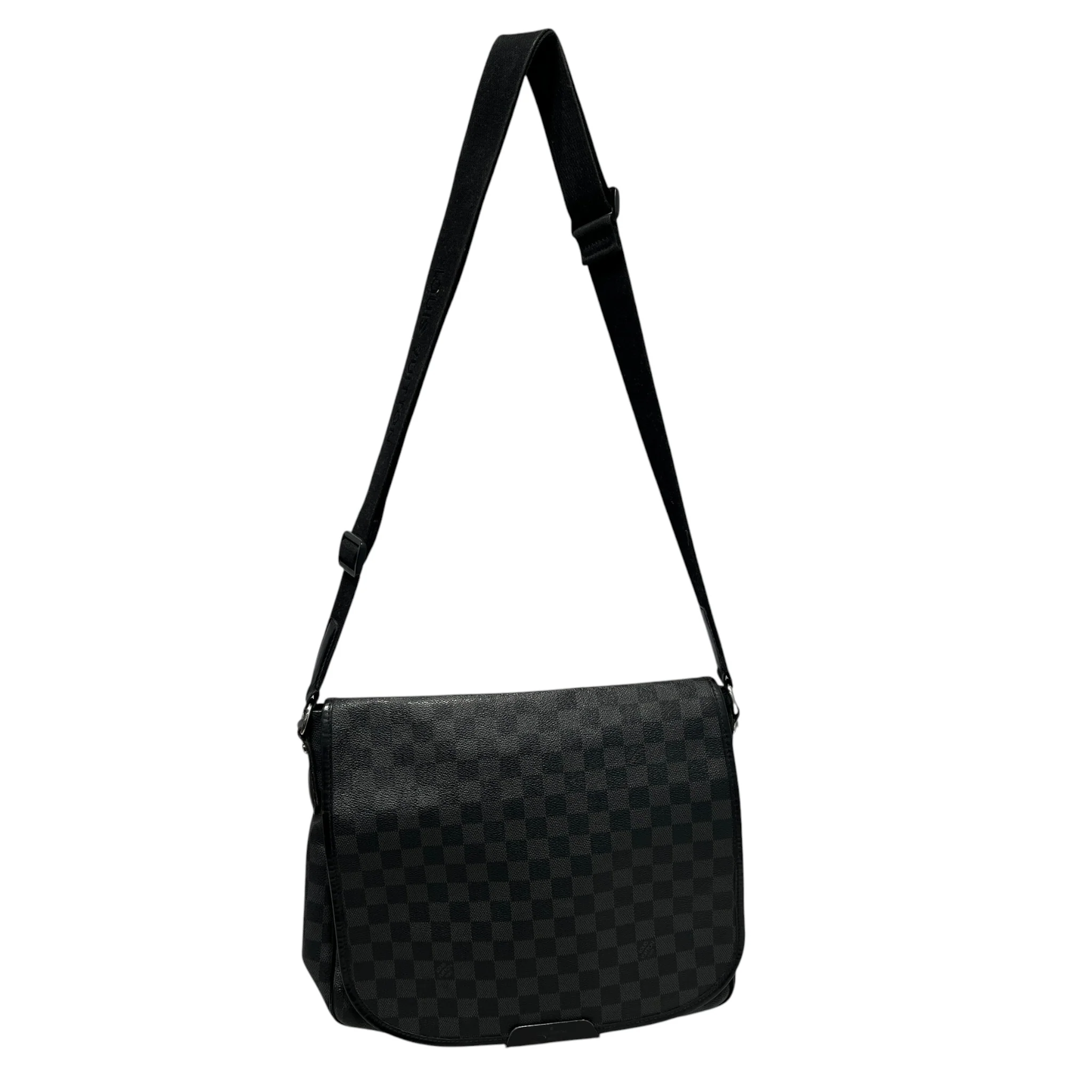LOUIS VUITTON/Cross Body Bag/Leather/BLK/DAMIER MESSENGER