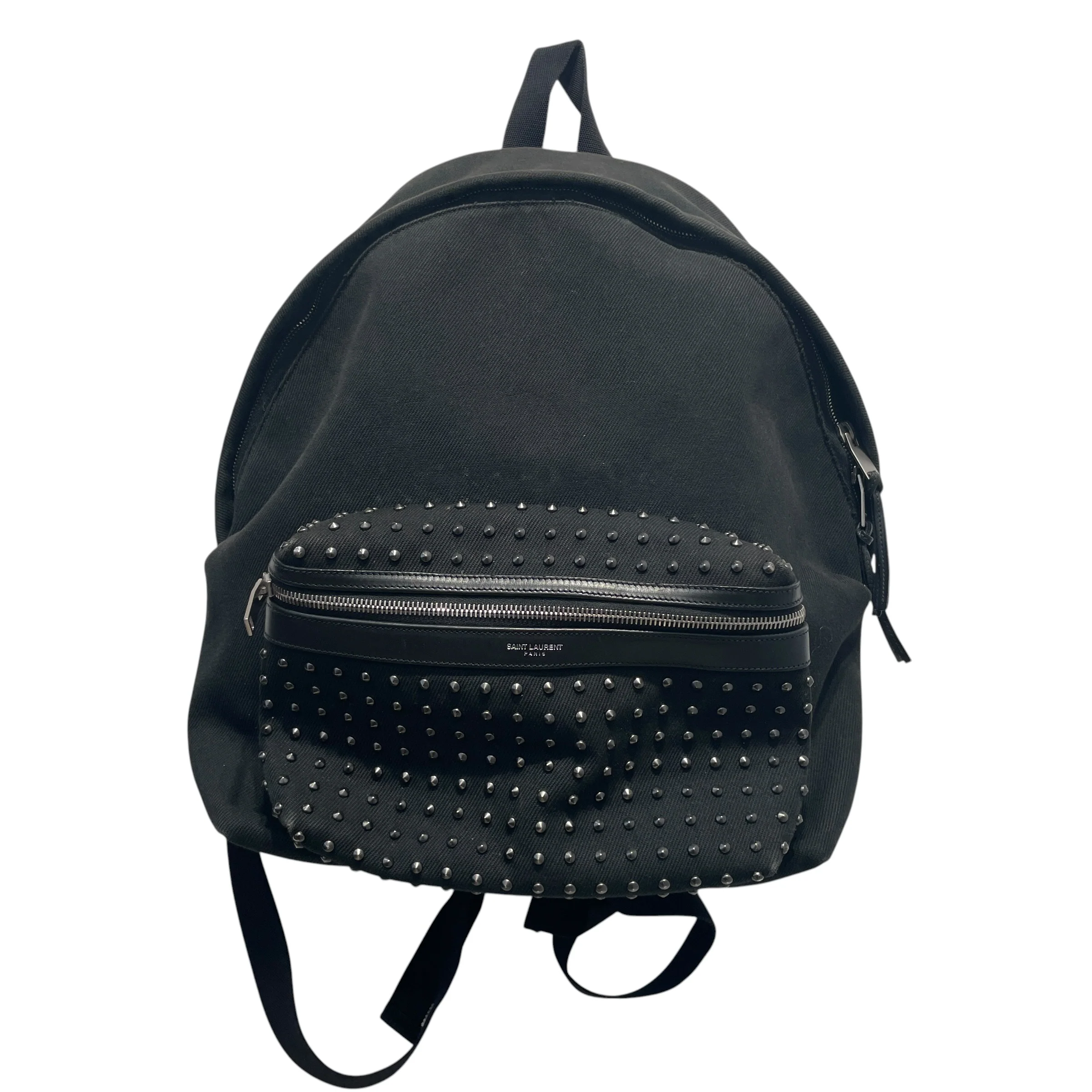 SAINT LAURENT/Backpack/Cotton/BLK/STUDDS