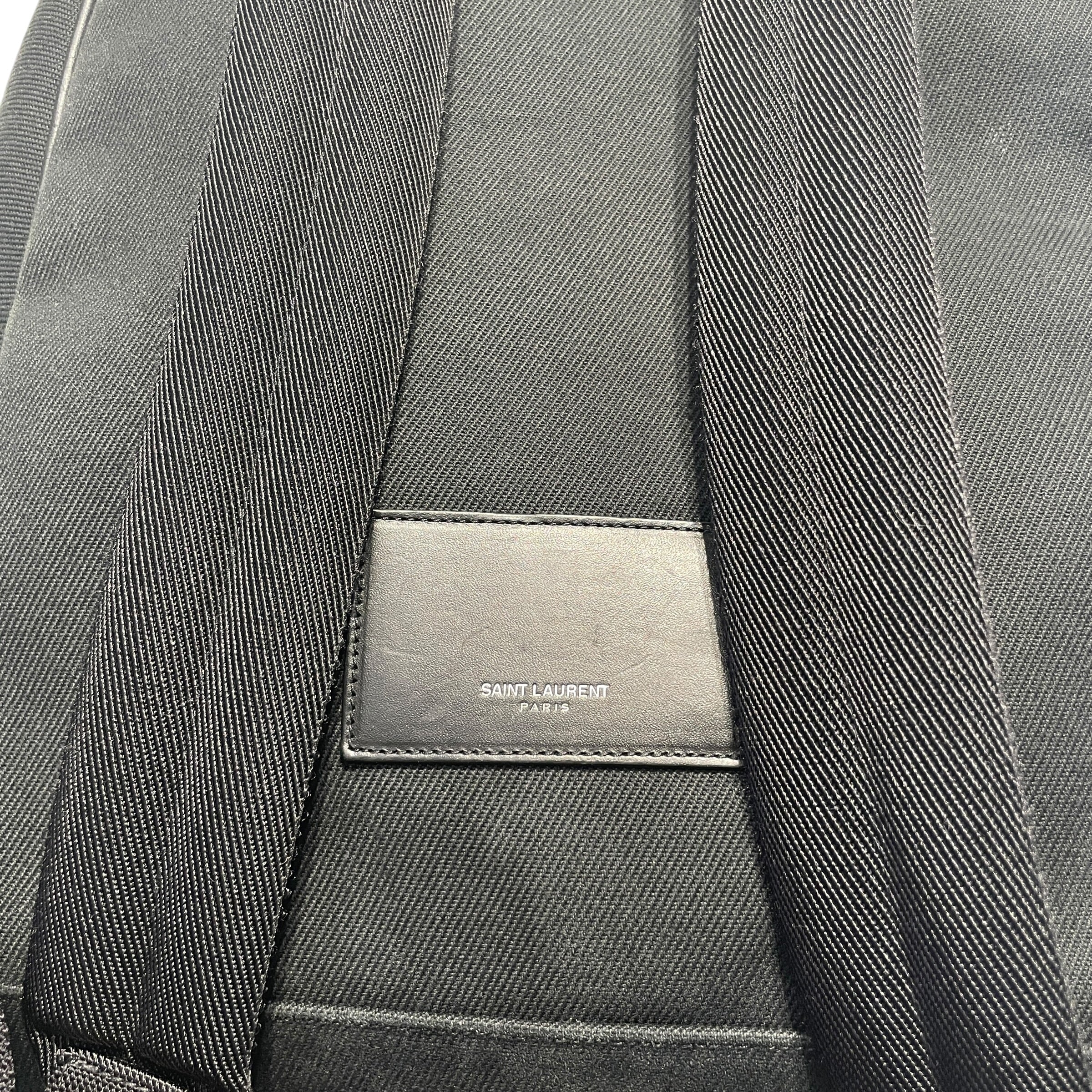 SAINT LAURENT/Backpack/Cotton/BLK/STUDDS