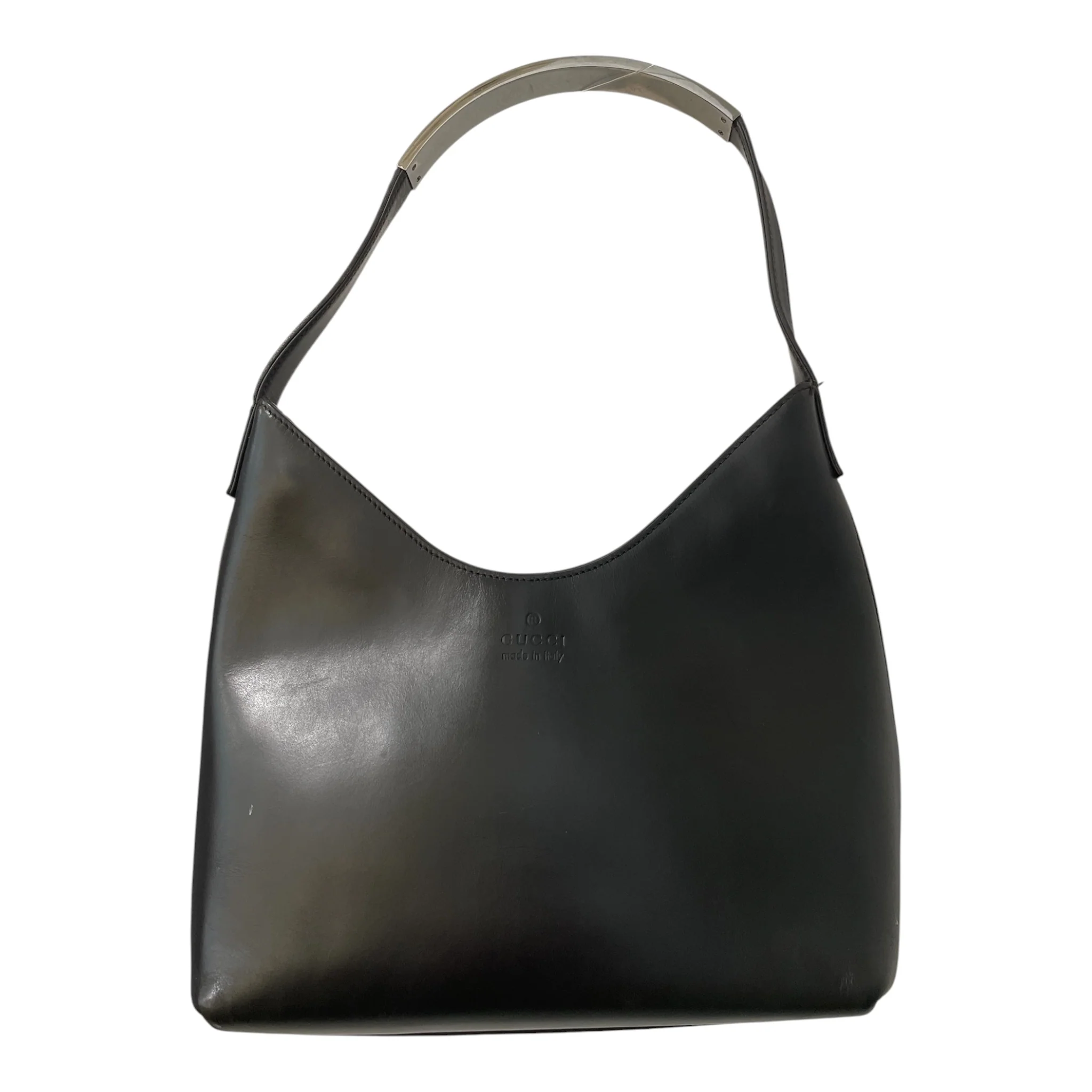 GUCCI/Hand Bag/Leather/BLK/GUCCI BY TOMFOD W/METAL HANDLE