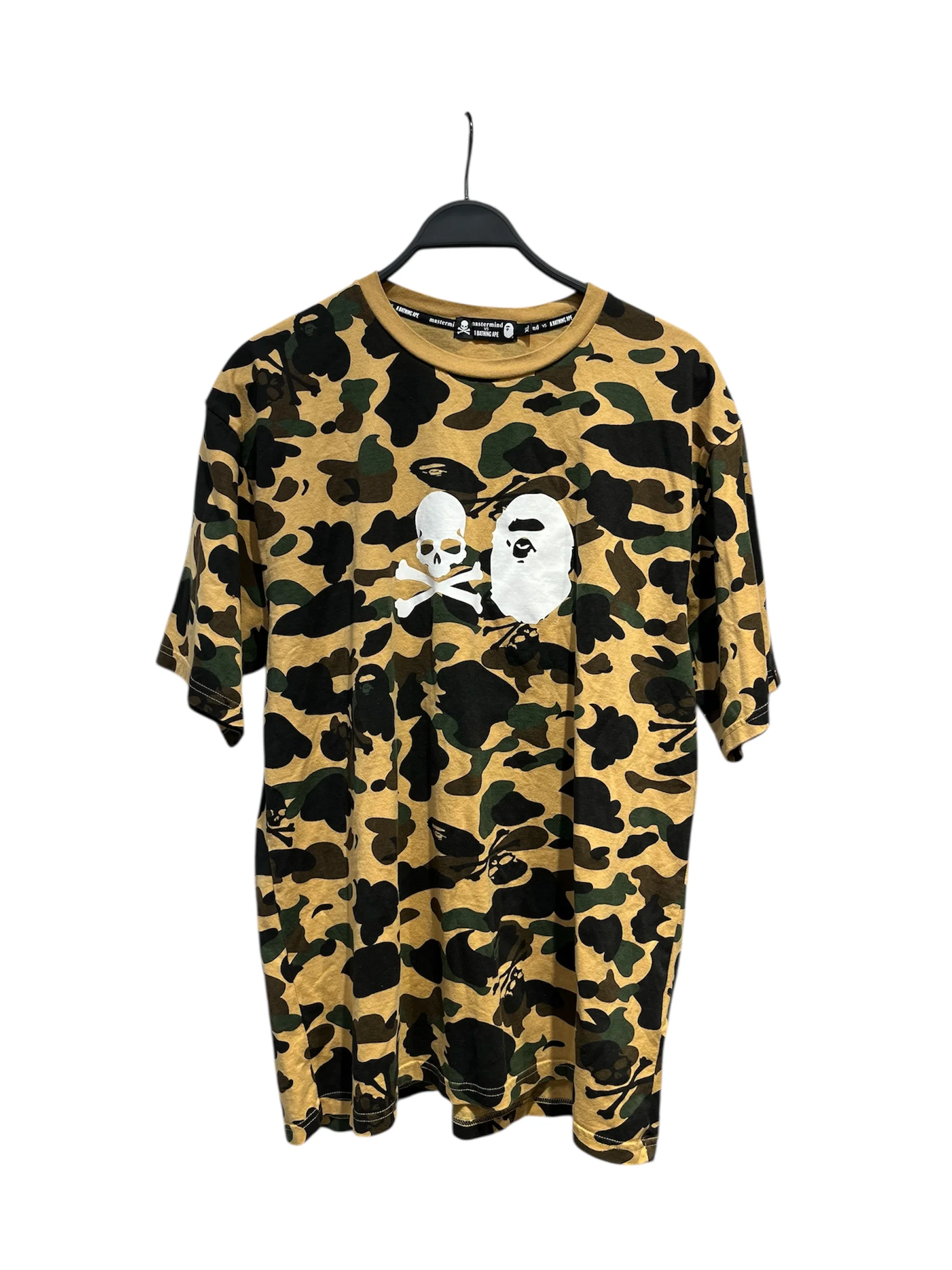 mastermind JAPAN/A BATHING APE/T-Shirt/XL/Cotton/BEG/Camouflage/logos