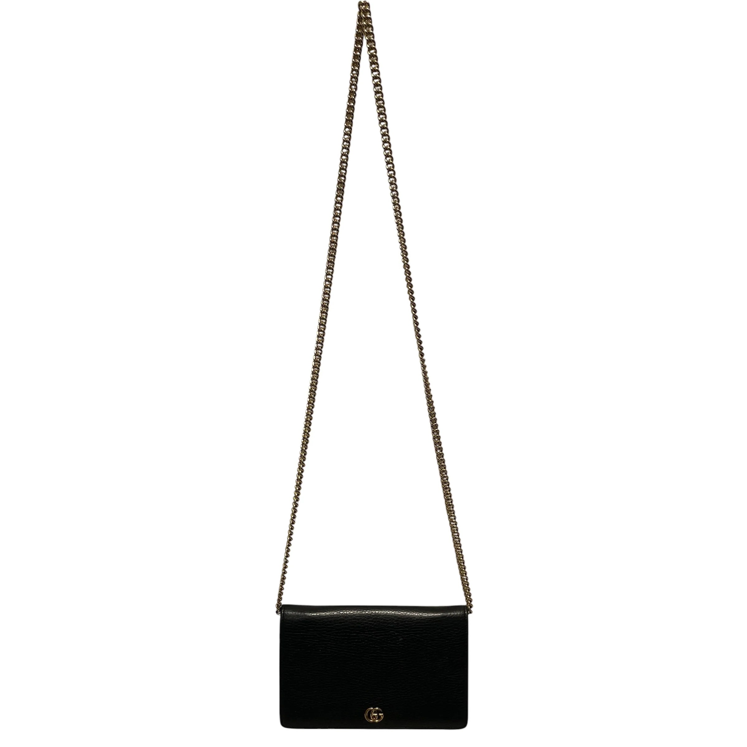 GUCCI/Cross Body Bag/Leather/BLK/MARMONT LEATHER