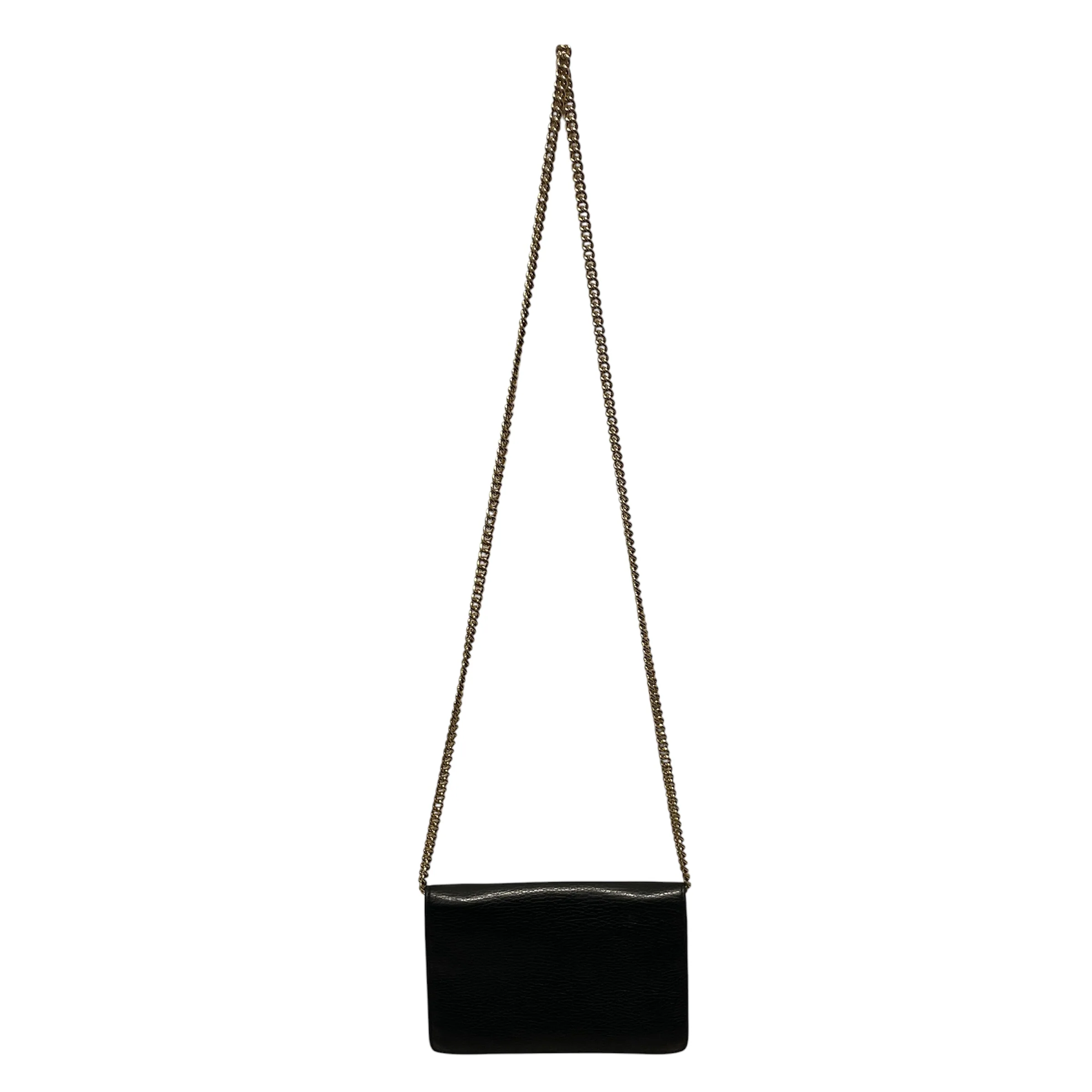 GUCCI/Cross Body Bag/Leather/BLK/MARMONT LEATHER