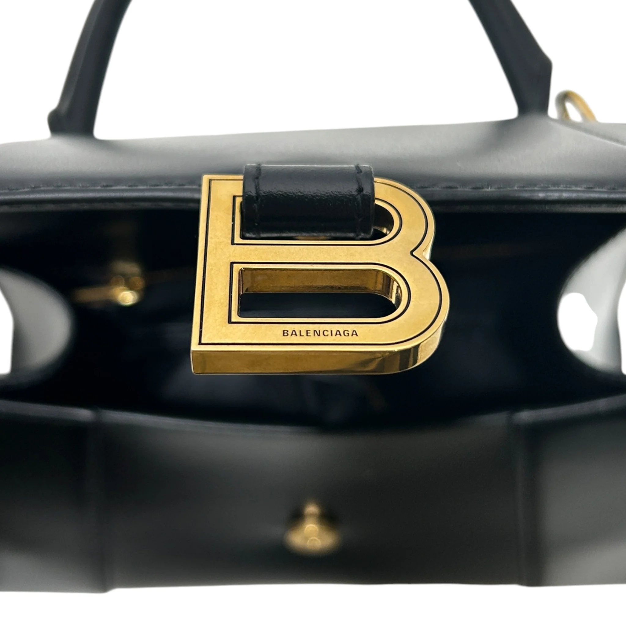 BALENCIAGA/Hand Bag/Leather/BLK/hourglass