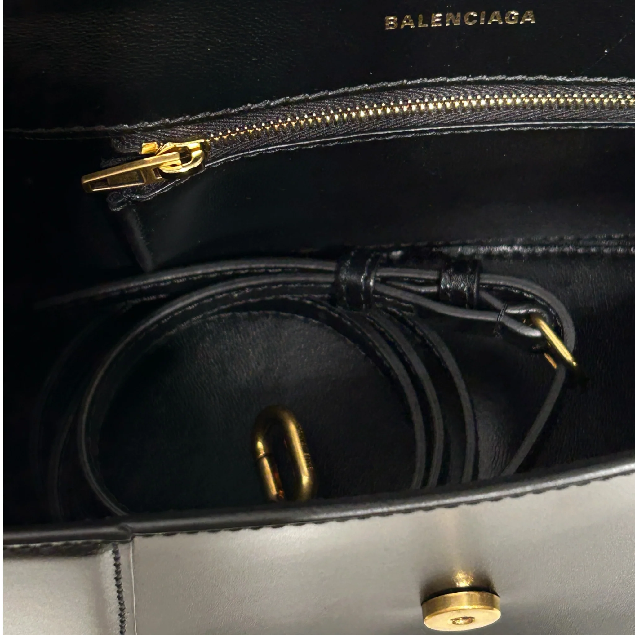 BALENCIAGA/Hand Bag/Leather/BLK/hourglass