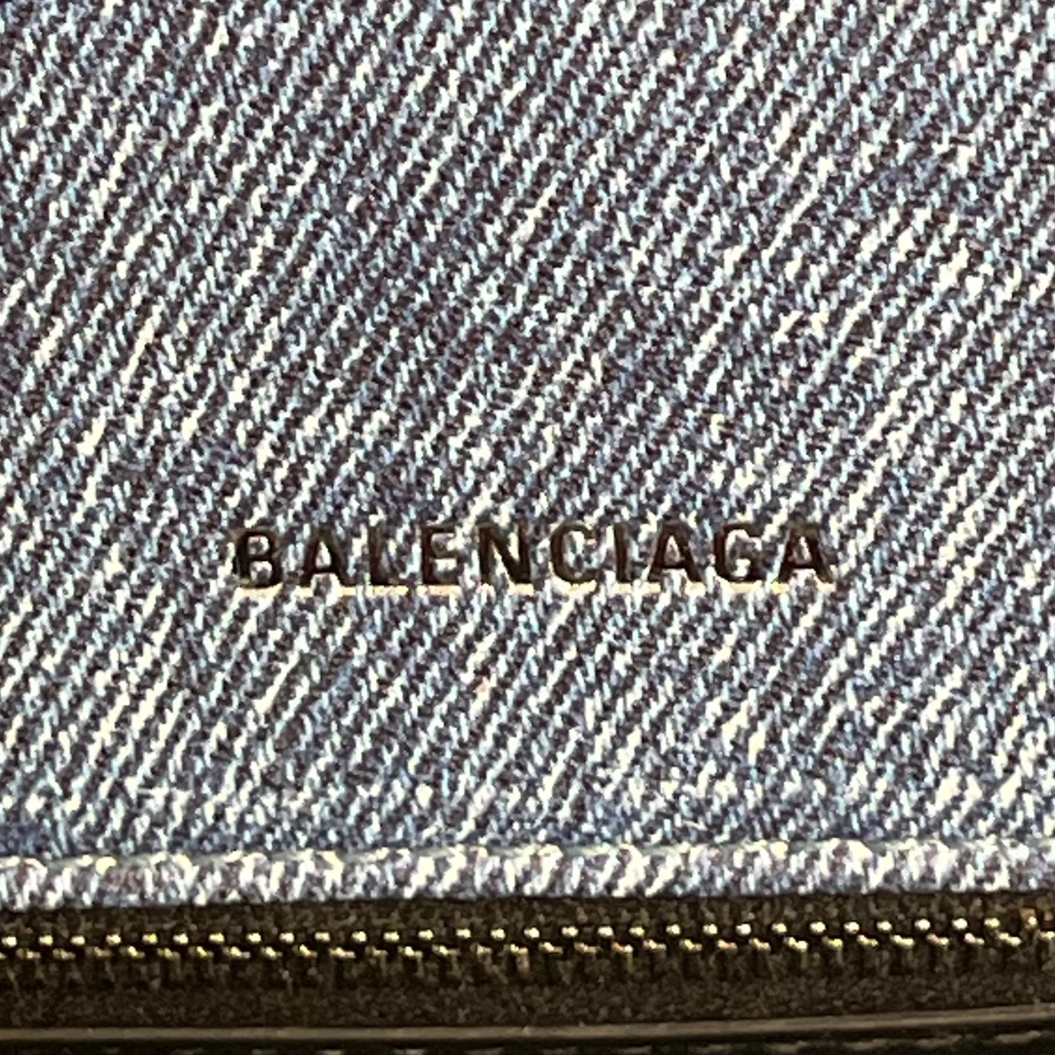 BALENCIAGA/Clutch Bag/Denim/BLU/HOURGLASS SMALL TOP BAG