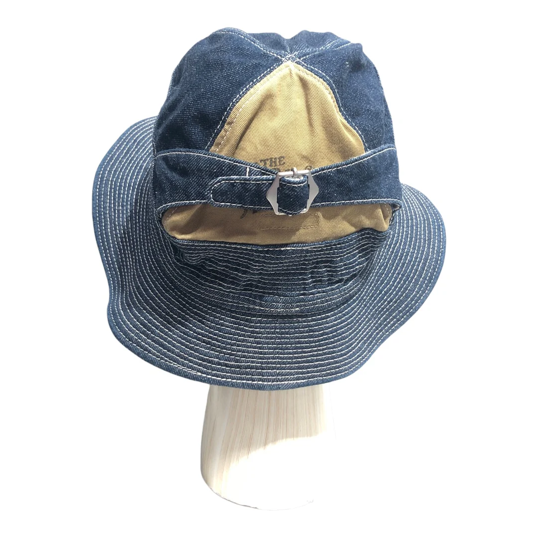 KAPITAL/Bucket Hat/OS/Stripe/Cotton/NVY/Bucket Hat w buckle