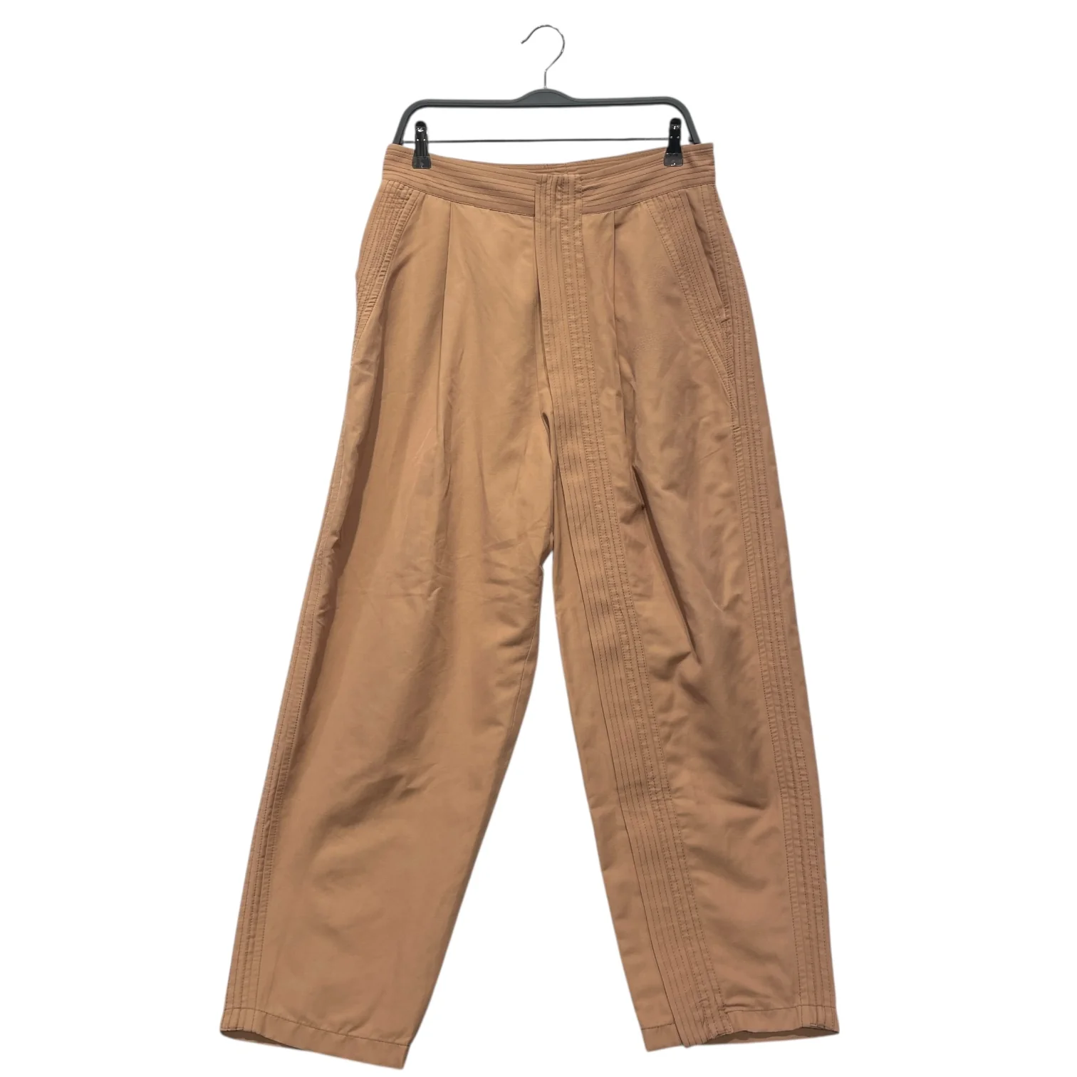 STELLAMcCARTNEY/Bottoms/46/Nylon/BEG/PLEATED TWILL TAPERED PANTS