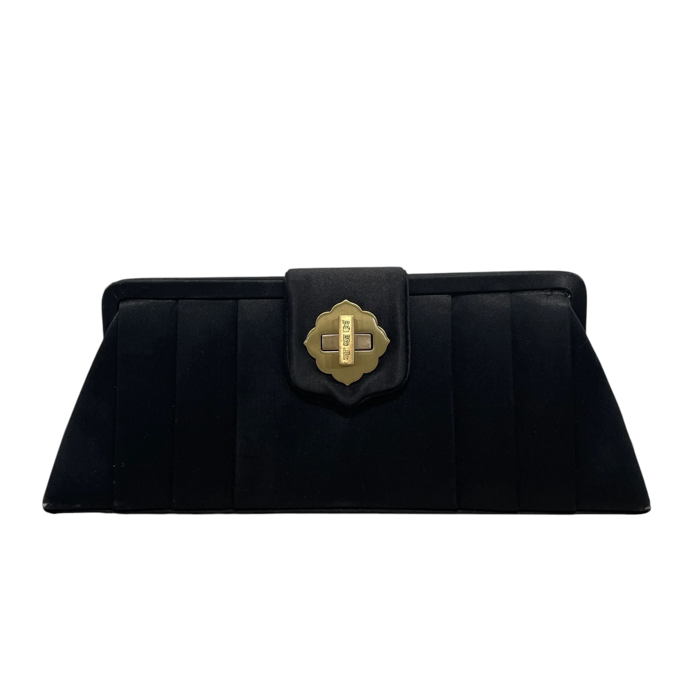 Shanghai Tang/Cross Body Bag/BLK/Satin Clutch Bag