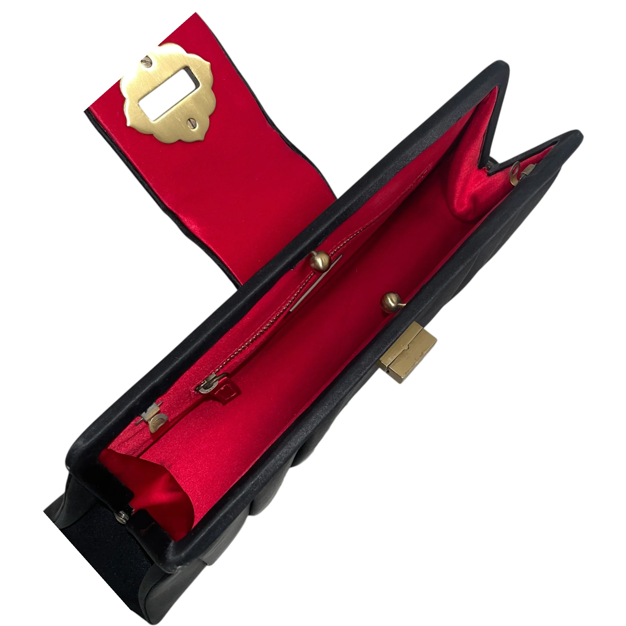 Shanghai Tang/Cross Body Bag/BLK/Satin Clutch Bag