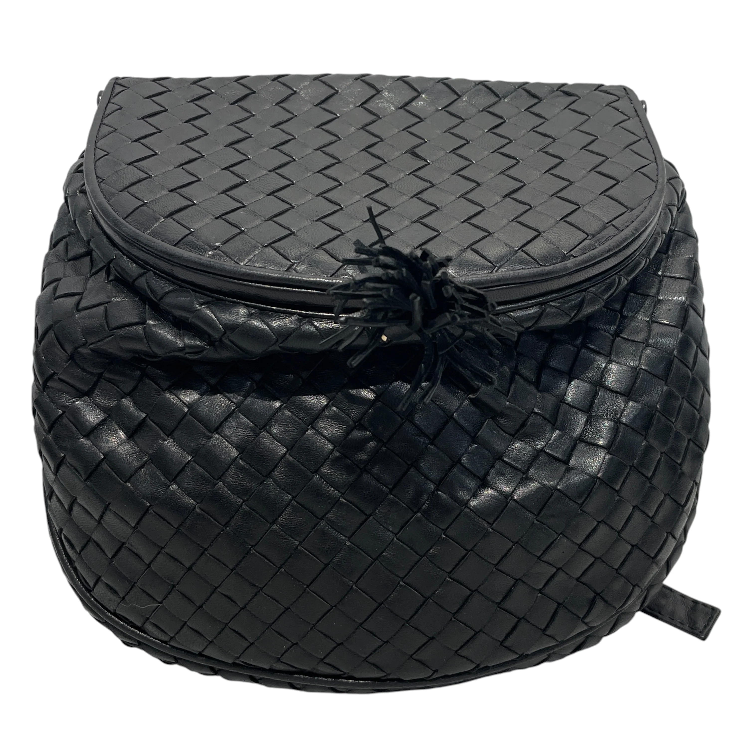 BOTTEGA VENETA/Cross Body Bag/Leather/BLK/Vintage Intrecciato Crossbody