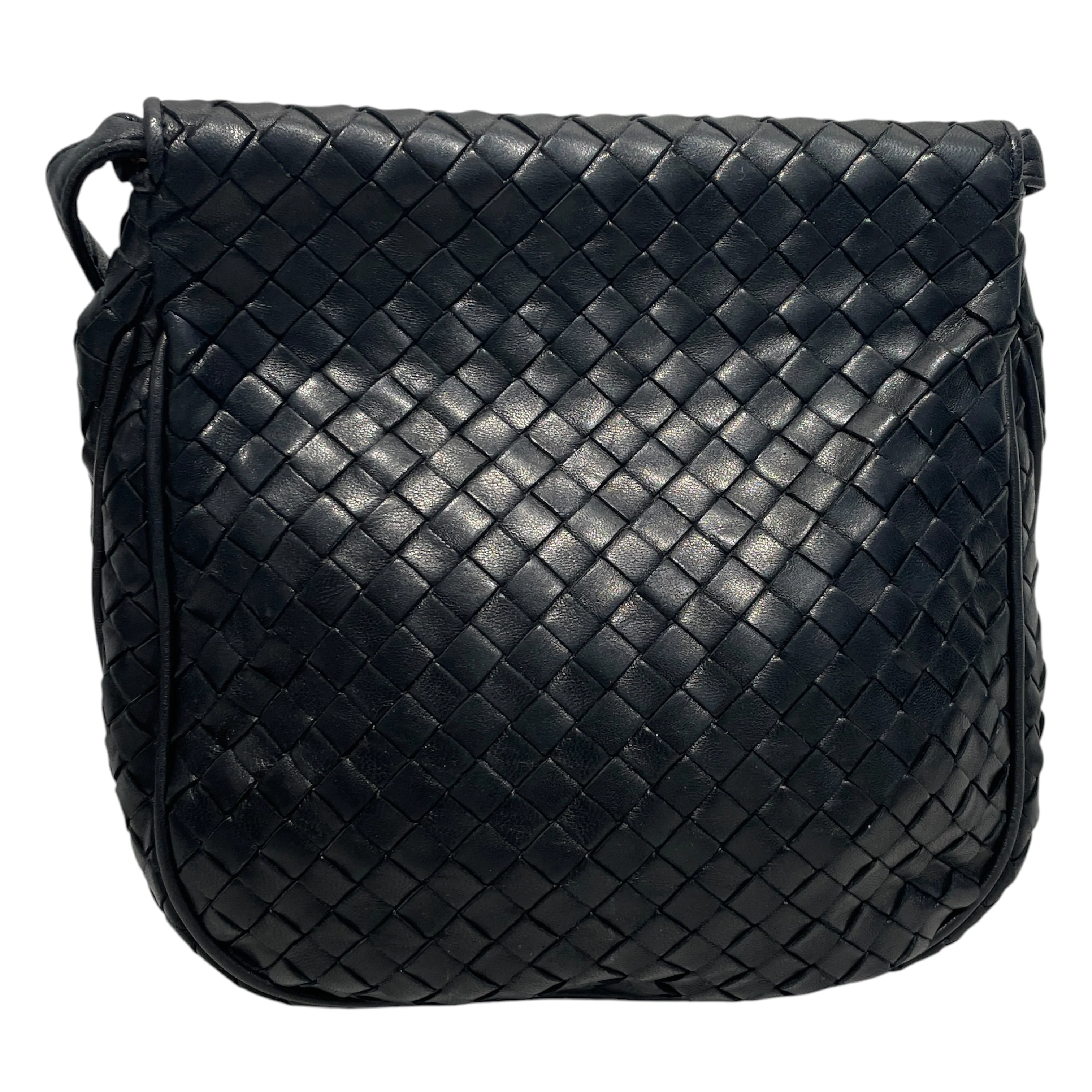 BOTTEGA VENETA/Cross Body Bag/Leather/BLK/Vintage Intrecciato Crossbody