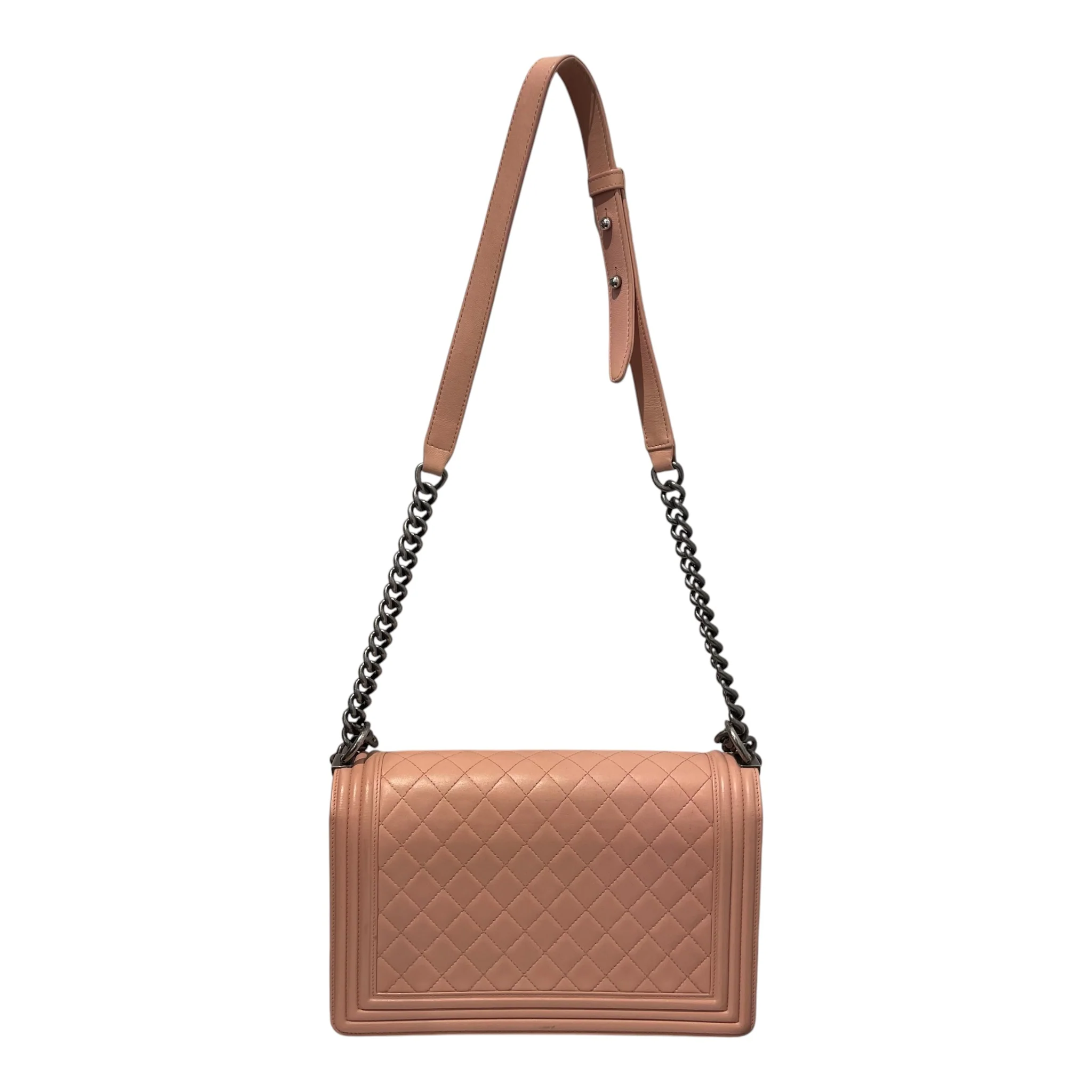 CHANEL/Bag/Leather/PNK/QUILTED CALFSKIN BOY BAG