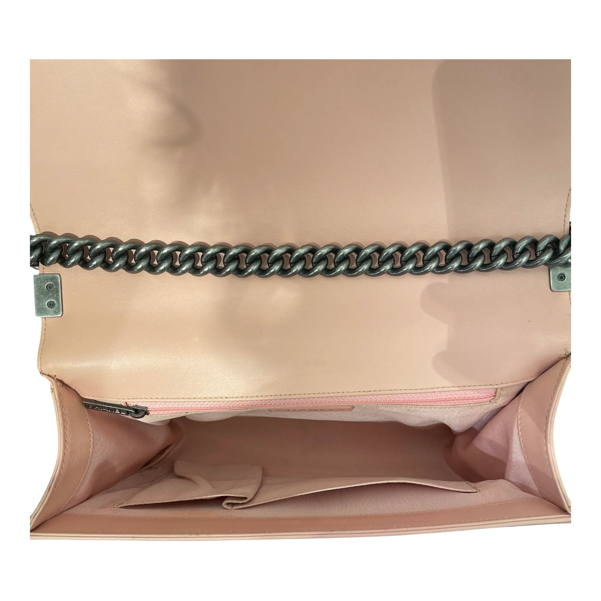 CHANEL/Bag/Leather/PNK/QUILTED CALFSKIN BOY BAG