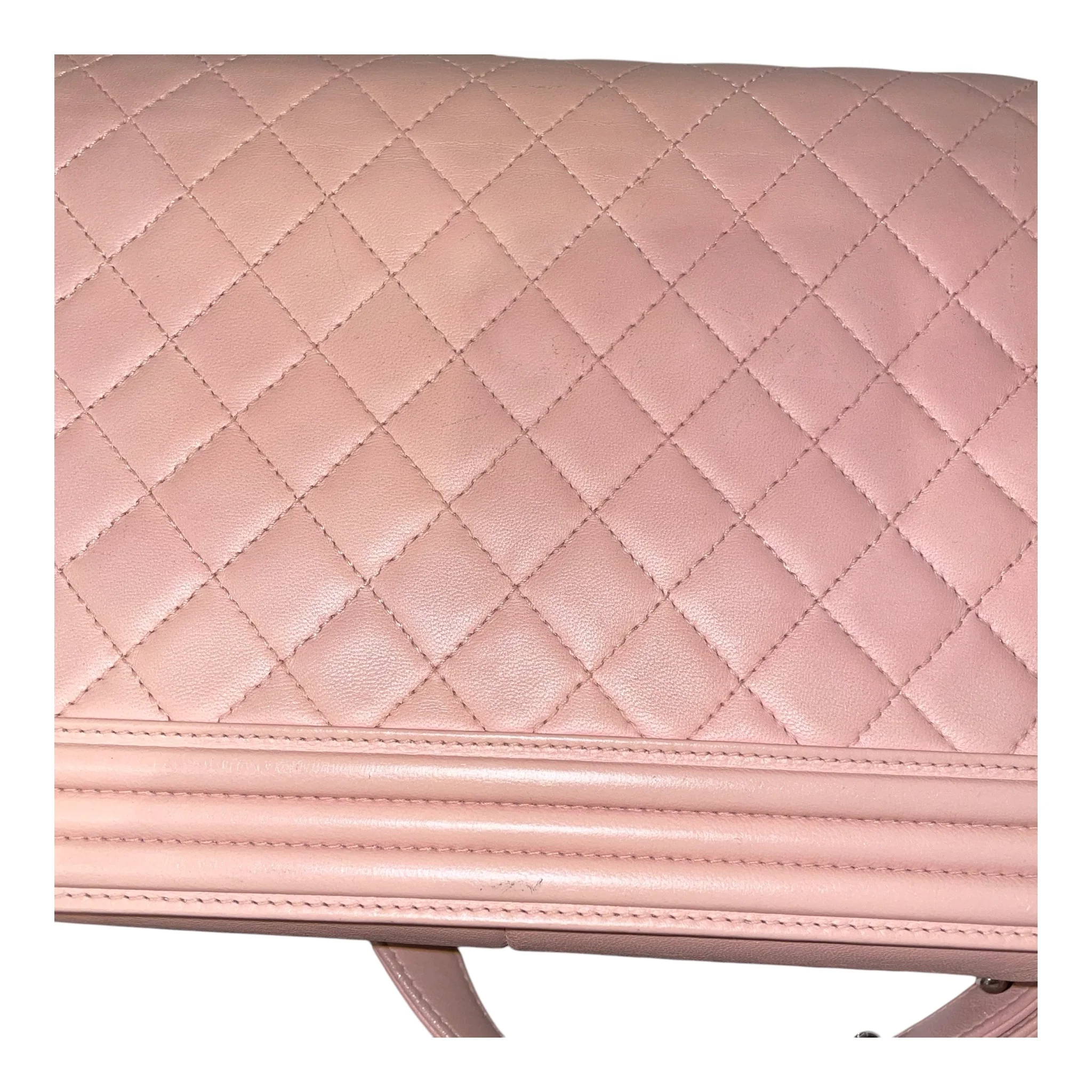CHANEL/Bag/Leather/PNK/QUILTED CALFSKIN BOY BAG