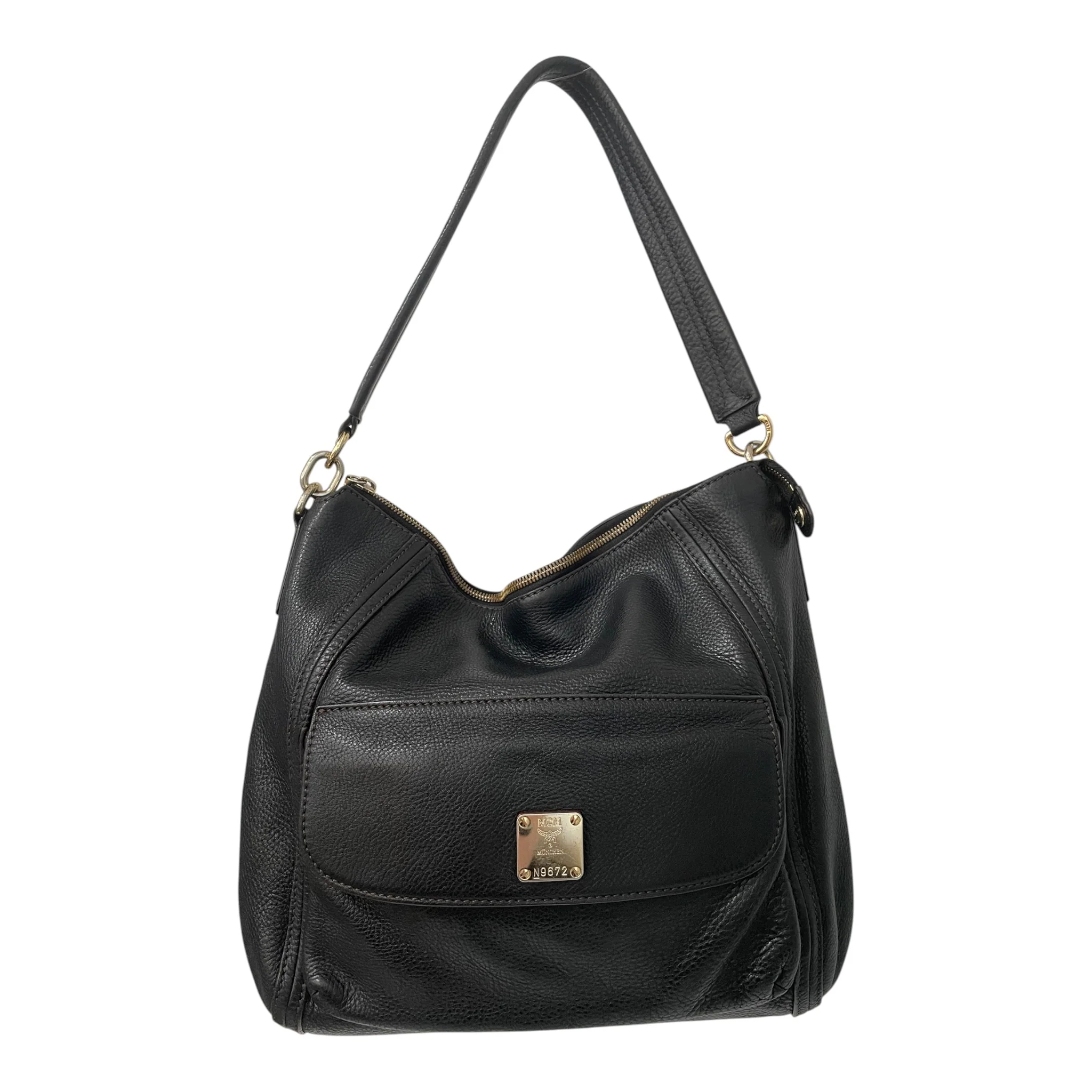 MCM/Hand Bag/Leather/BLK/n9672