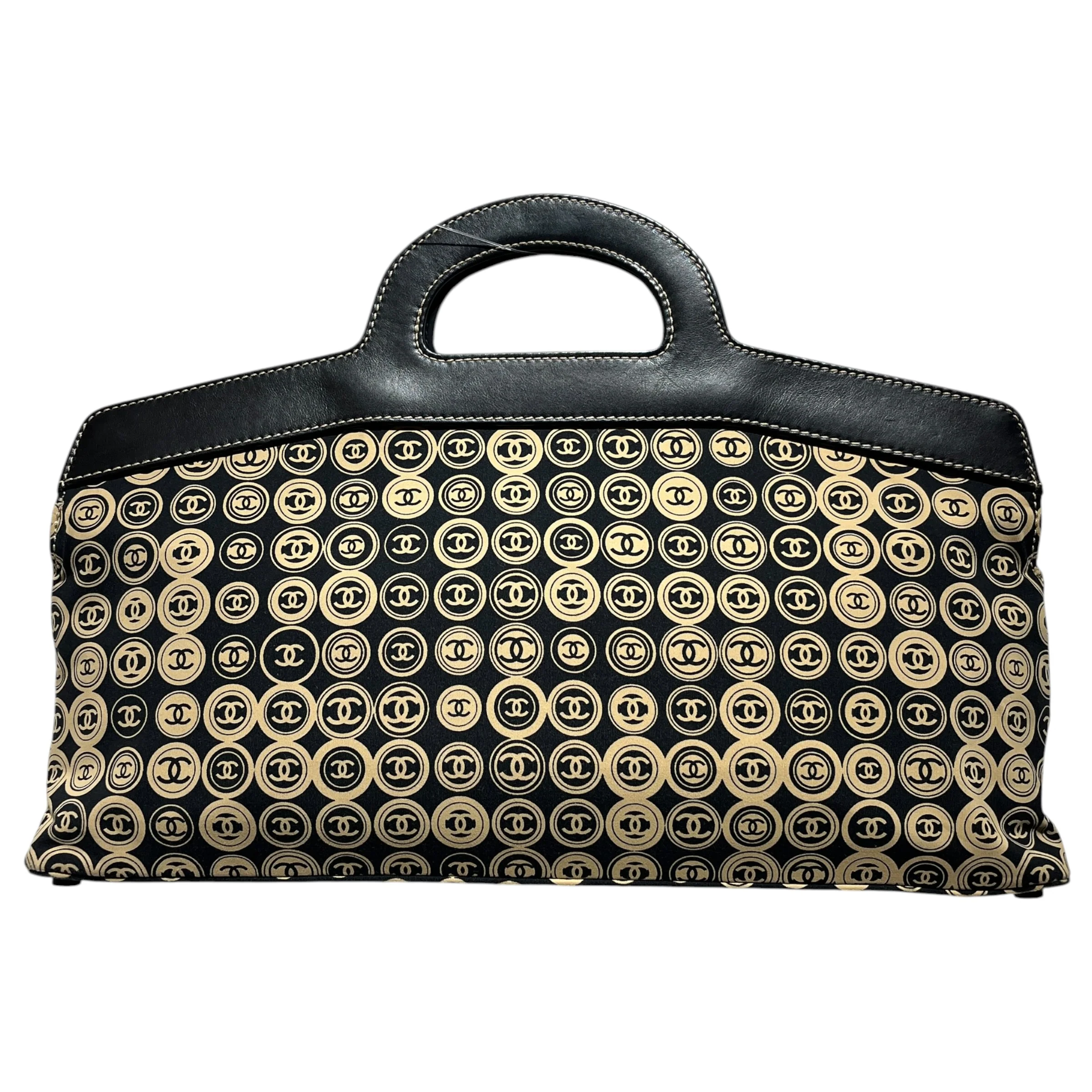 CHANEL/Hand Bag/All Over Print/BLK/Circle Logo Mark 2003 Framed