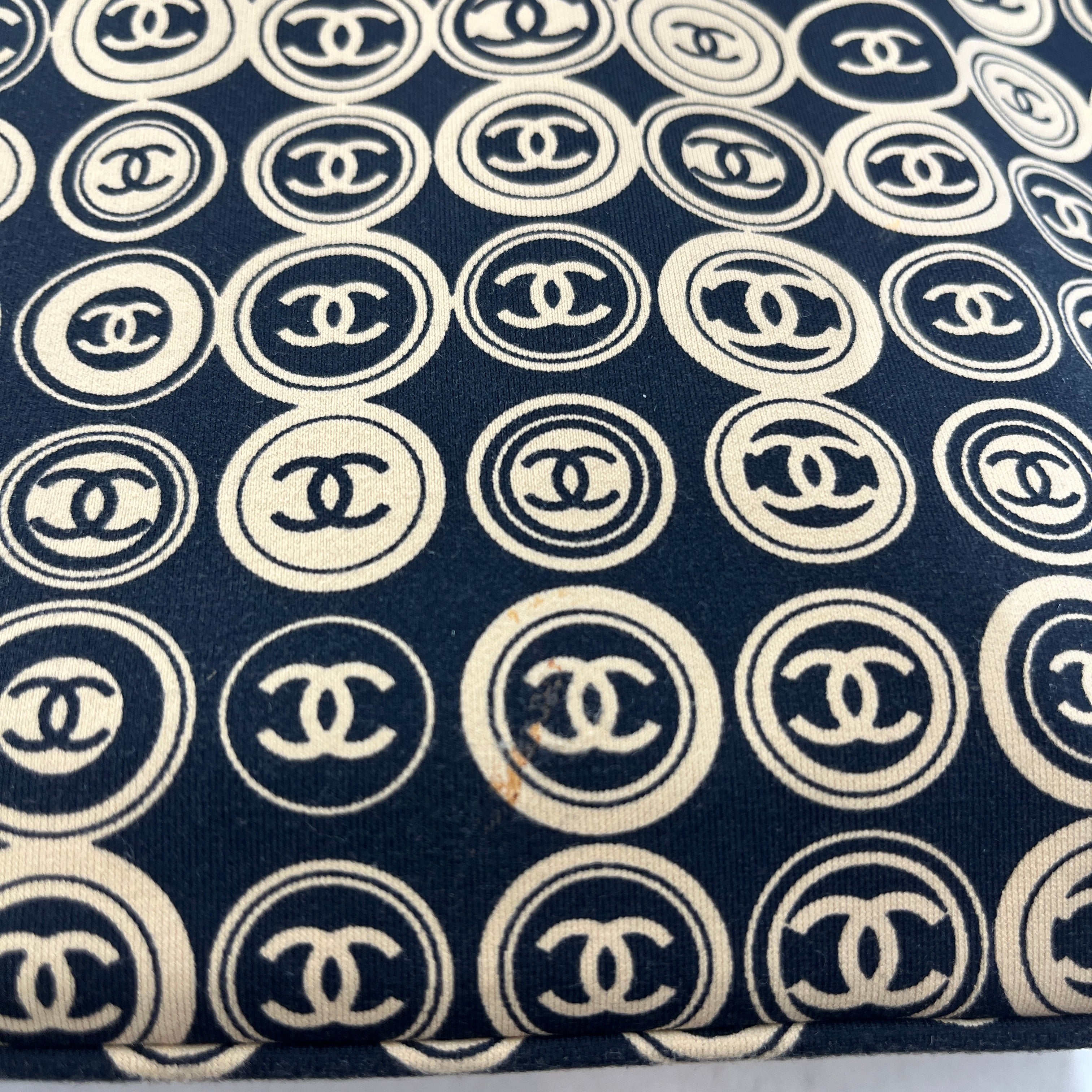 CHANEL/Hand Bag/All Over Print/BLK/Circle Logo Mark 2003 Framed