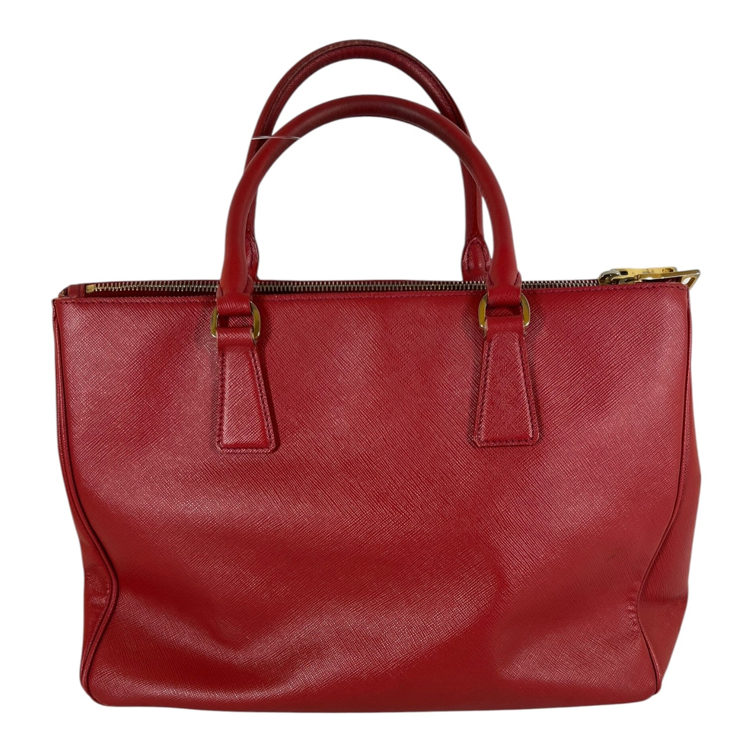 PRADA/Hand Bag/Leather/RED/DOUBLE ZIP GALLERIA