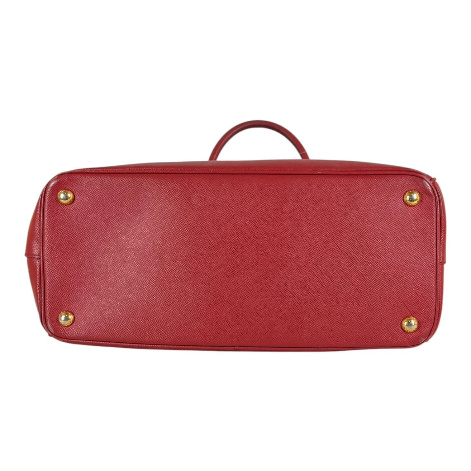 PRADA/Hand Bag/Leather/RED/DOUBLE ZIP GALLERIA