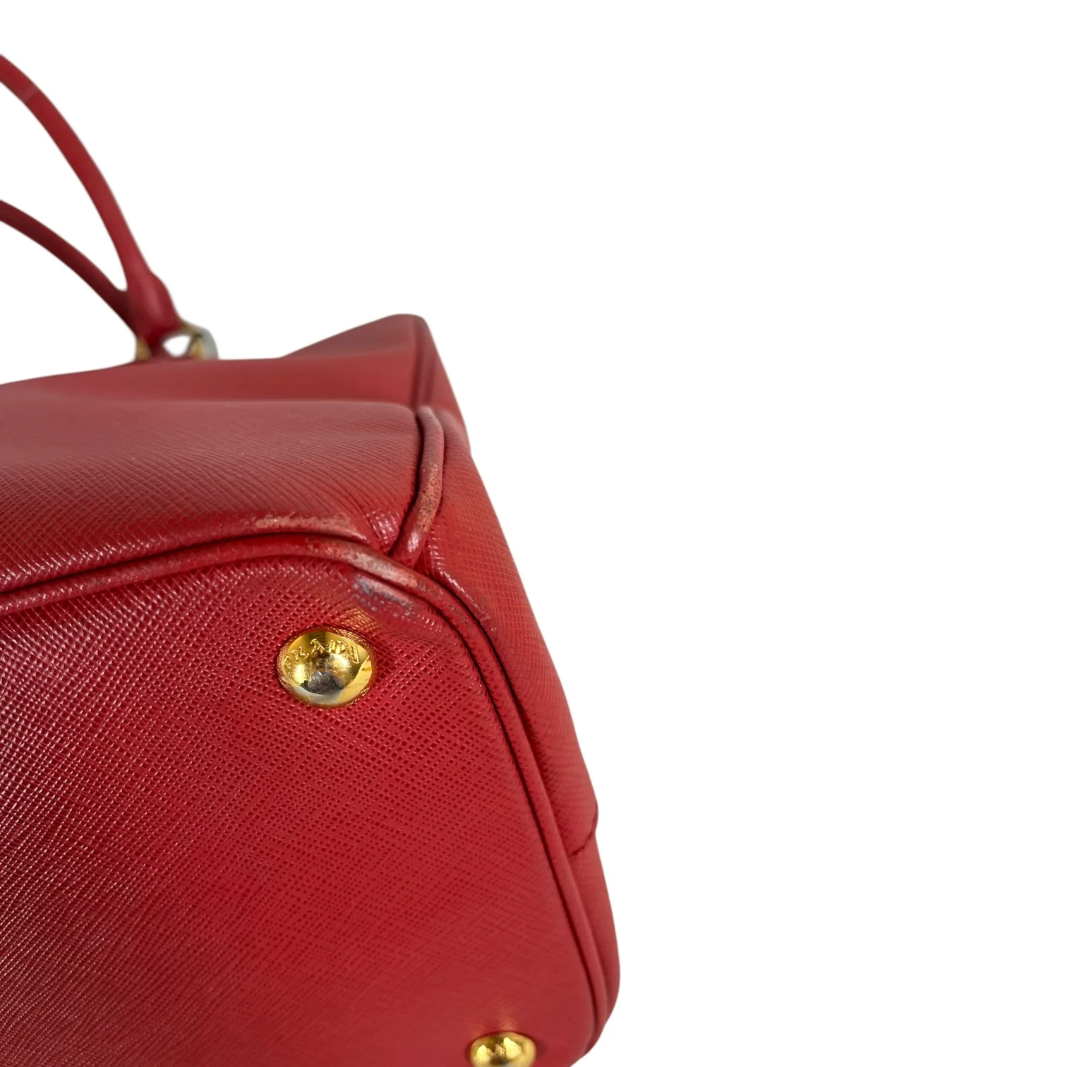 PRADA/Hand Bag/Leather/RED/DOUBLE ZIP GALLERIA