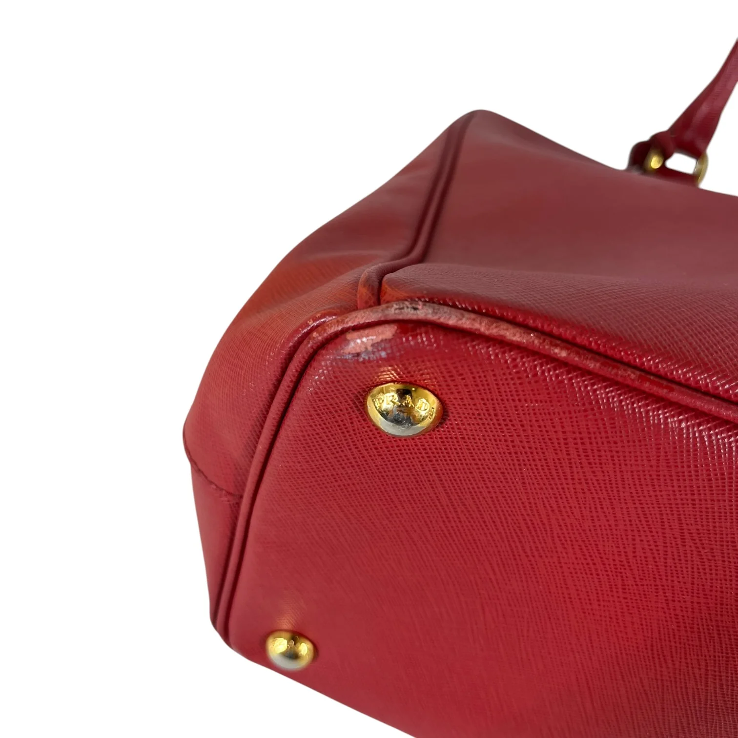 PRADA/Hand Bag/Leather/RED/DOUBLE ZIP GALLERIA