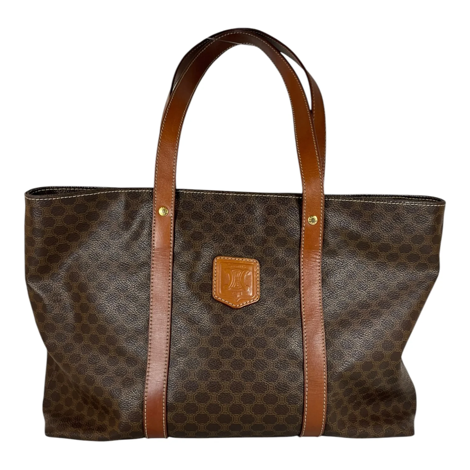 CELINE/Tote Bag/Monogram/Leather/BRW/MACADAM