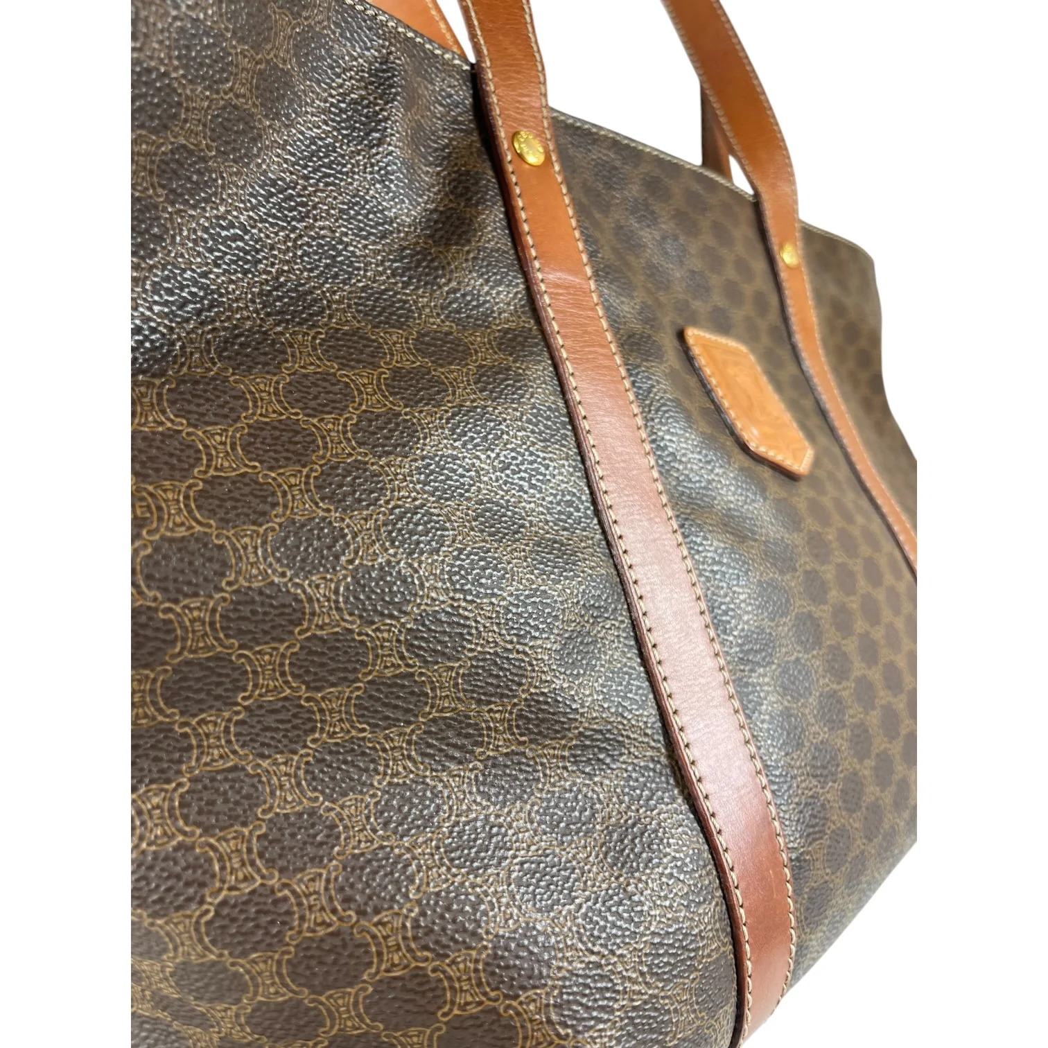 CELINE/Tote Bag/Monogram/Leather/BRW/MACADAM