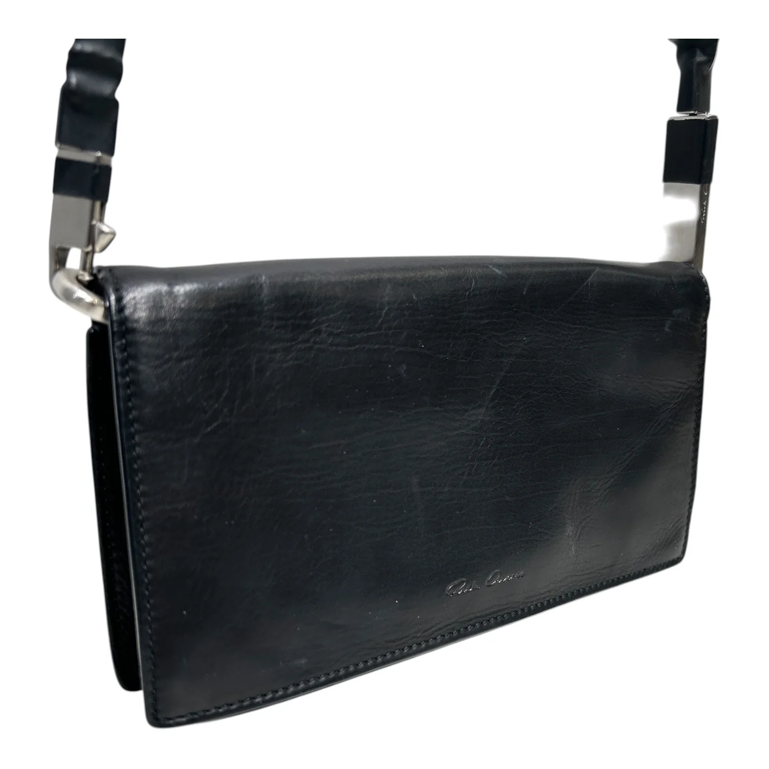 Rick Owens/Cross Body Bag/Leather/BLK/RECTANGULAR CROSSBODY