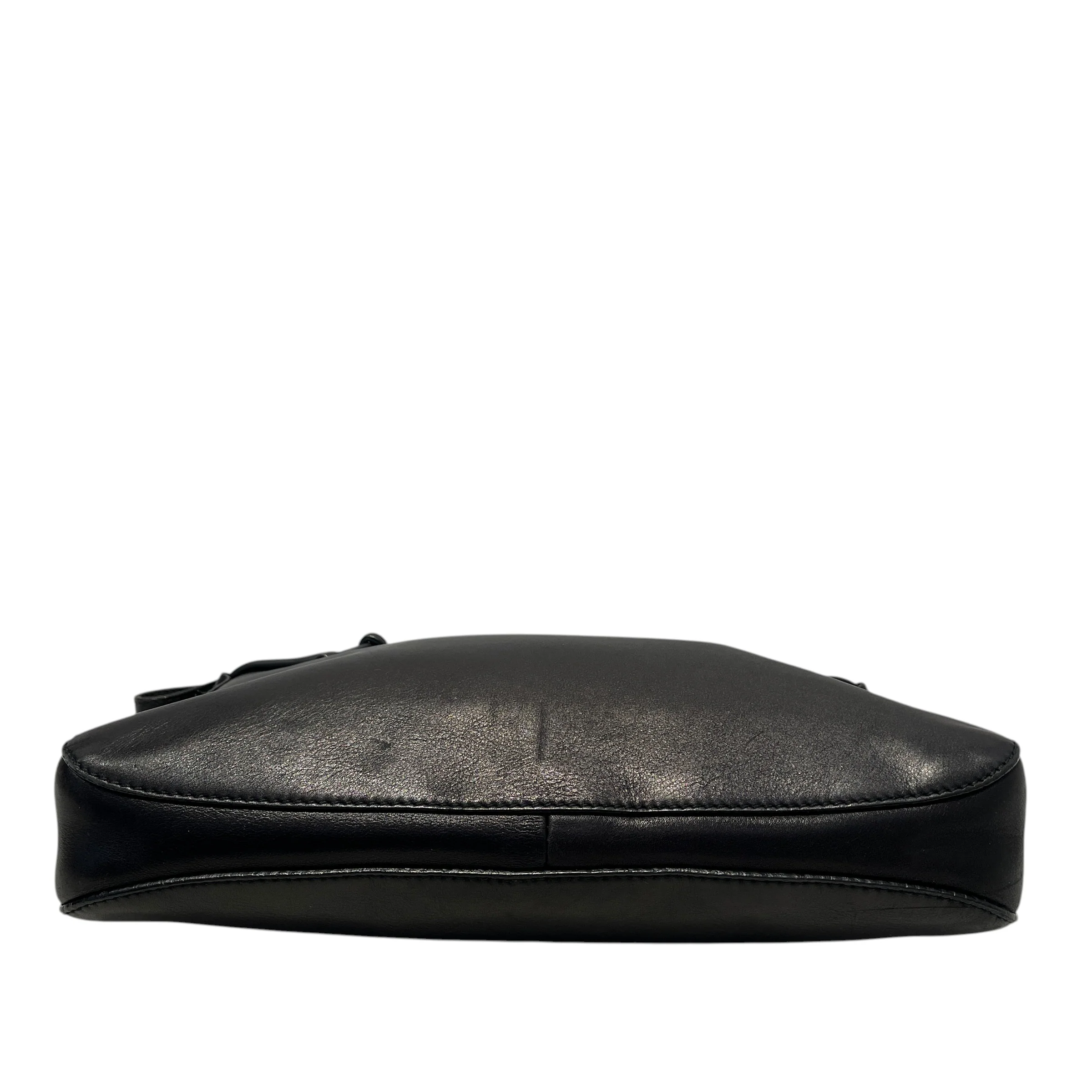 GUCCI/Hand Bag/Leather/BLK/VINTAGE HORSEBIT HOBO